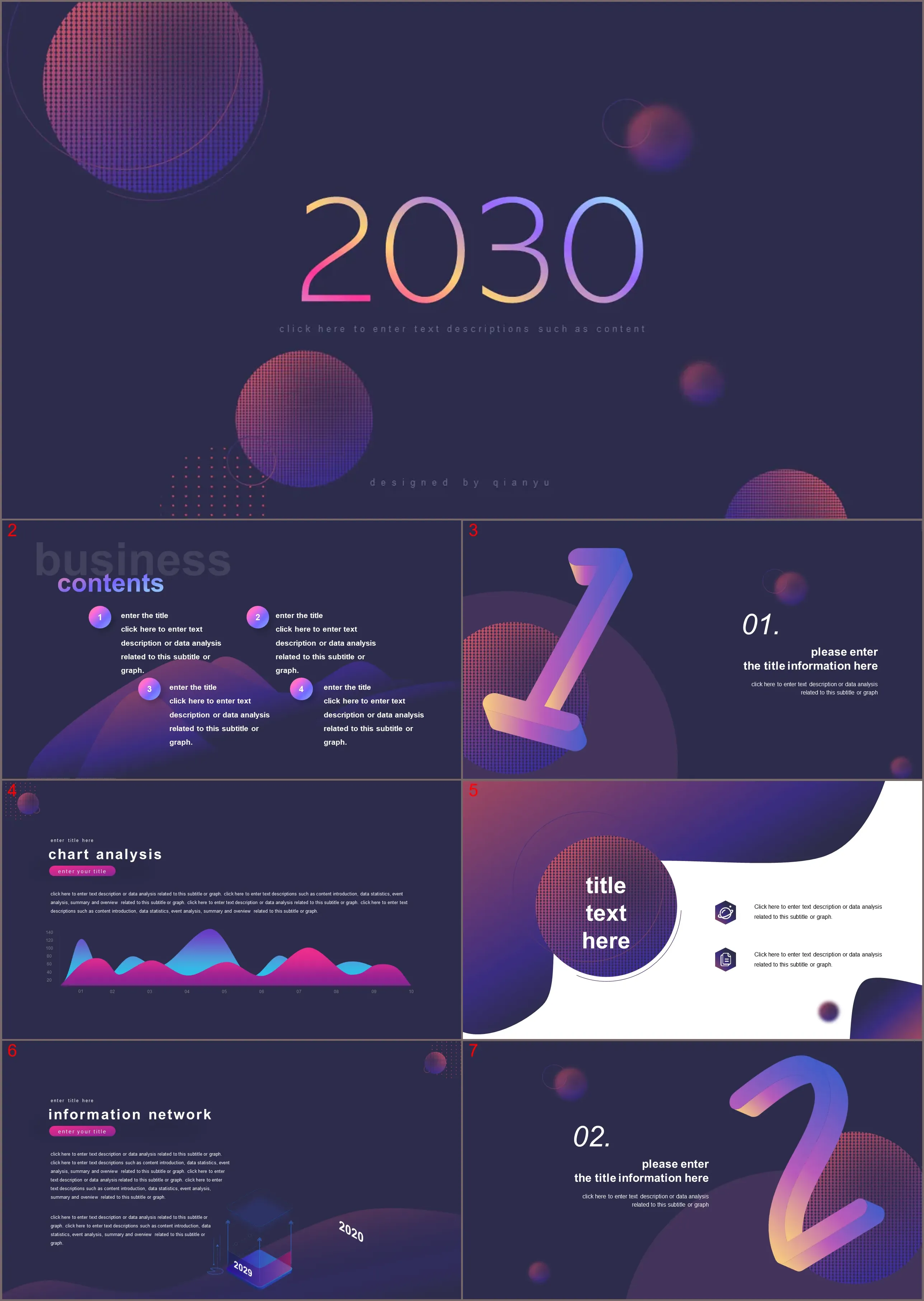 Download European and American business presentation PPT template with purple polka dot background