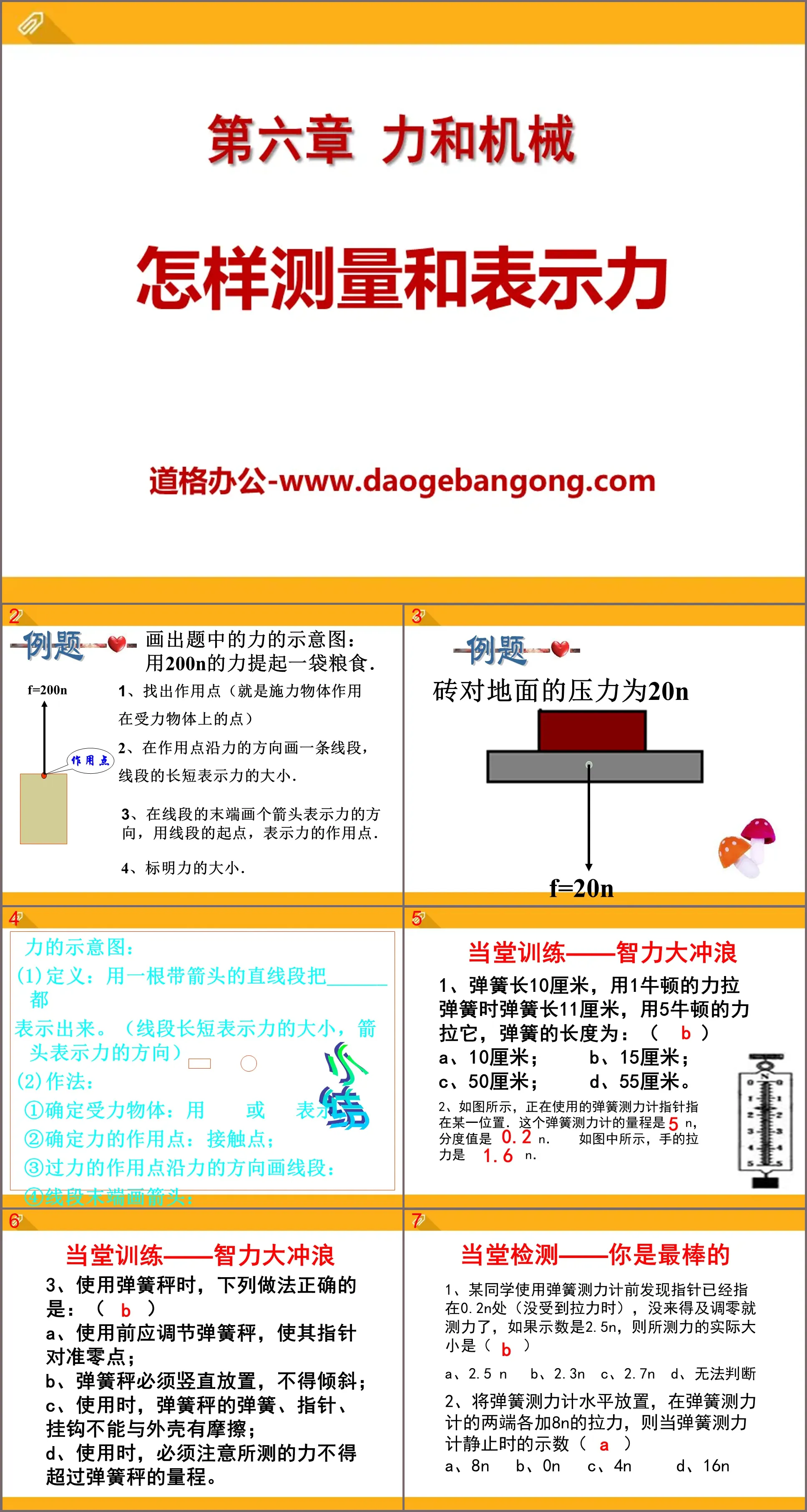 "How to measure and express force" Force and Machinery PPT Courseware 3