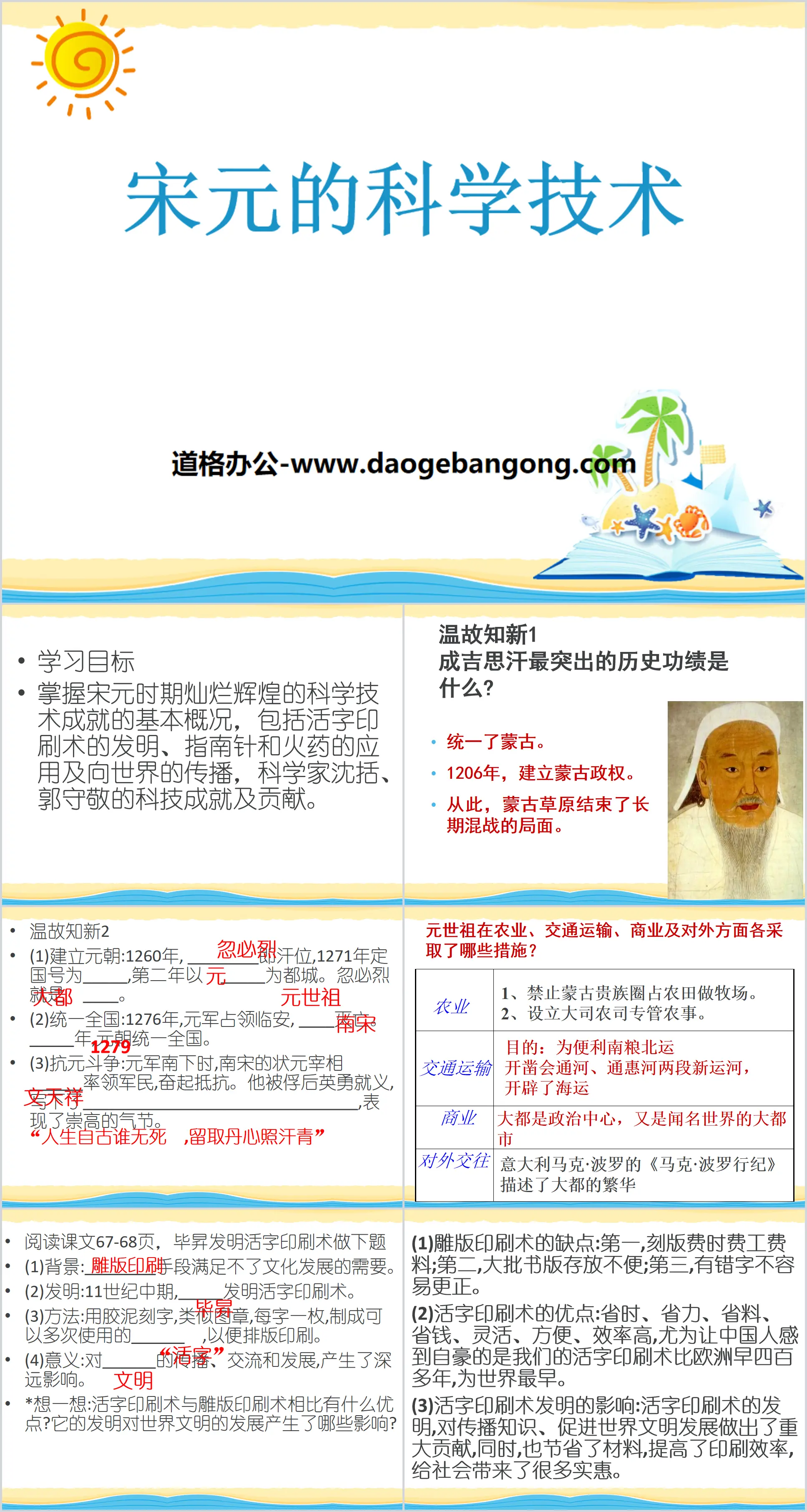 《宋元的科学技术》民族政权竞立和南方经济的发展PPT课件
