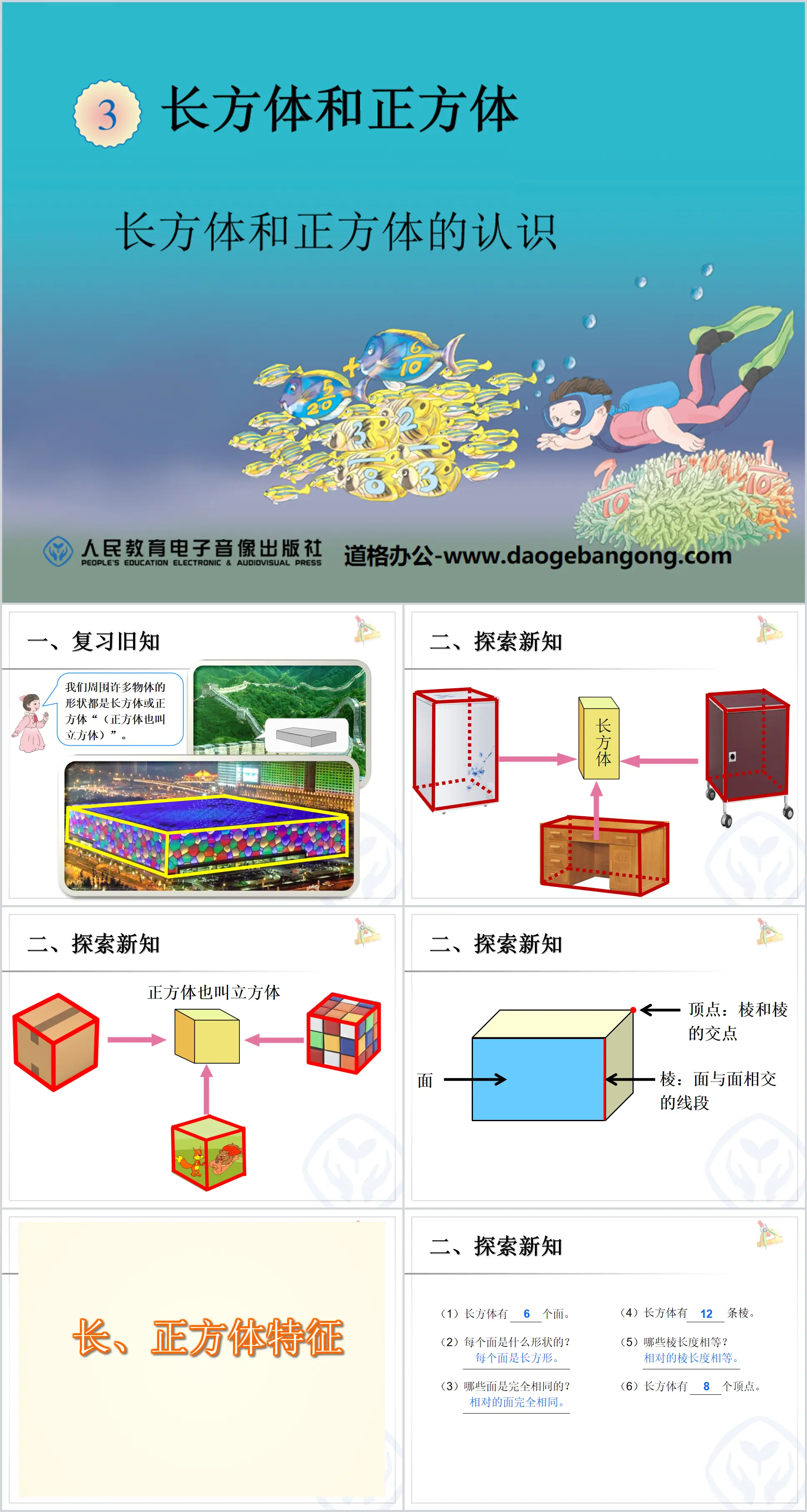 "Understanding of Cuboids and Cubes" PPT Courseware of Cuboids and Cubes