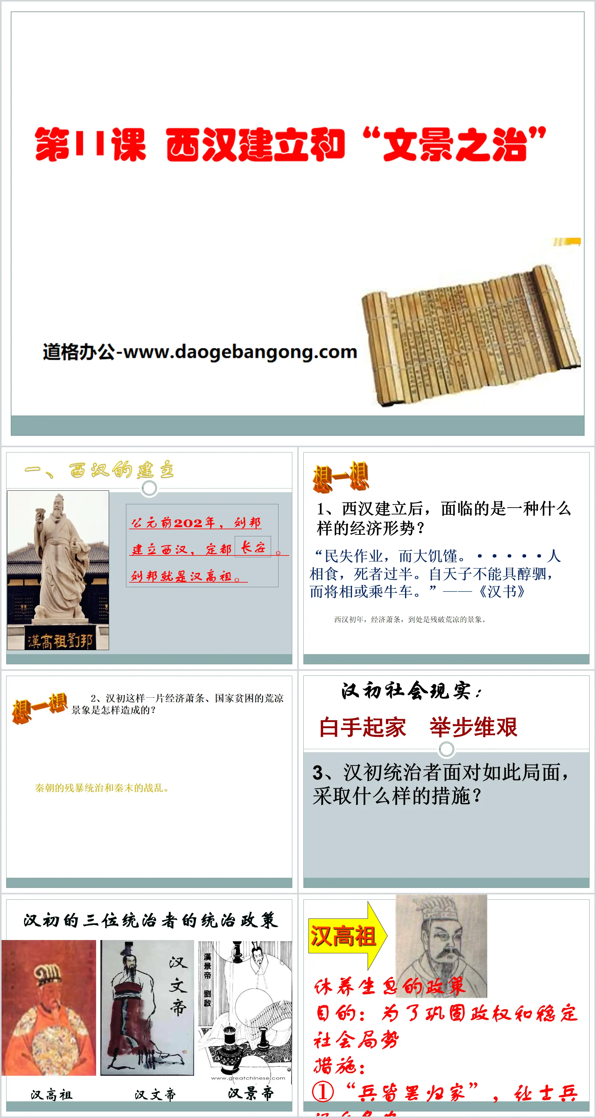 "The Establishment of the Western Han Dynasty and the "Government of Wenjing"" PPT download