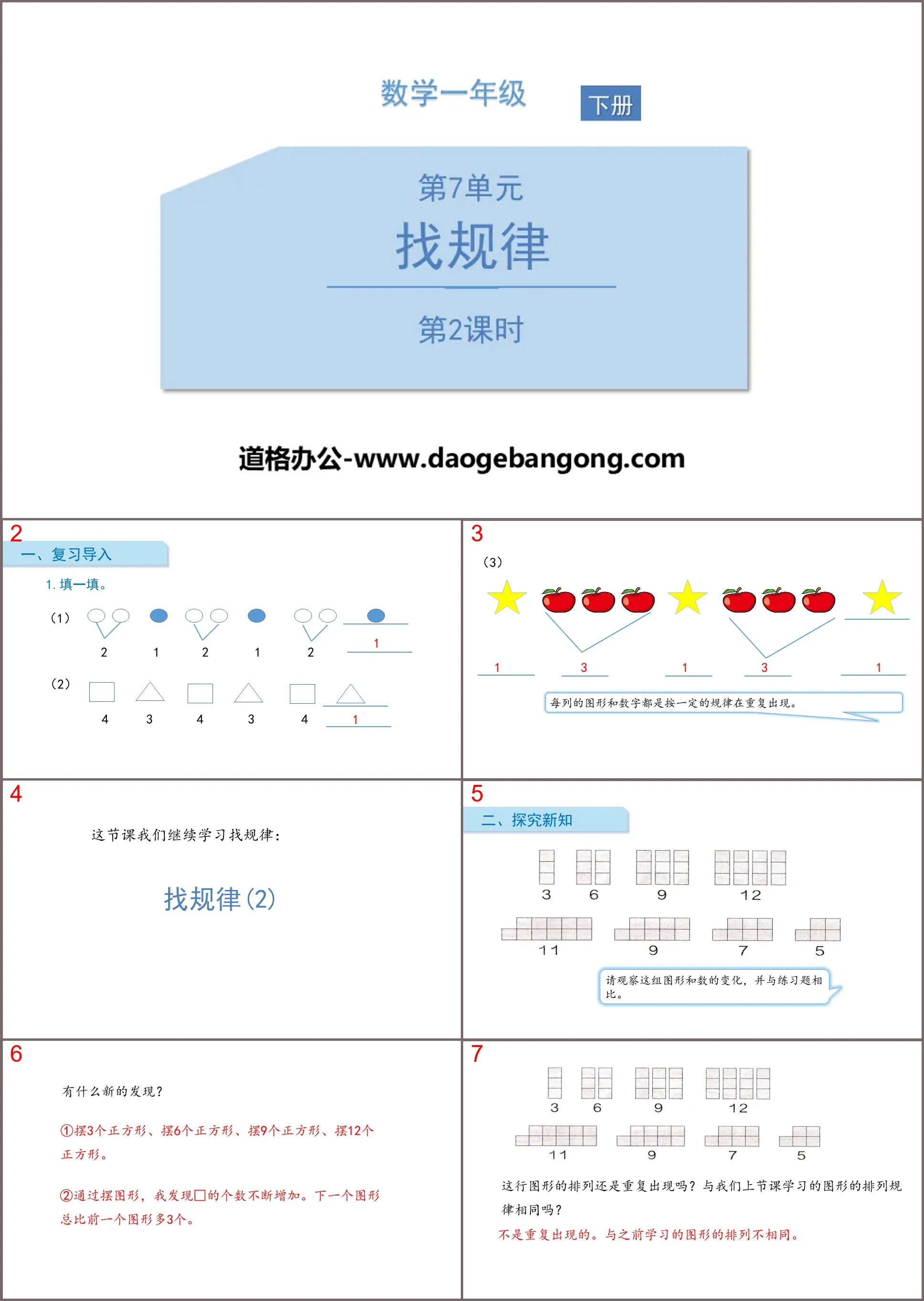 "Finding Patterns" PPT Courseware (Lesson 2)