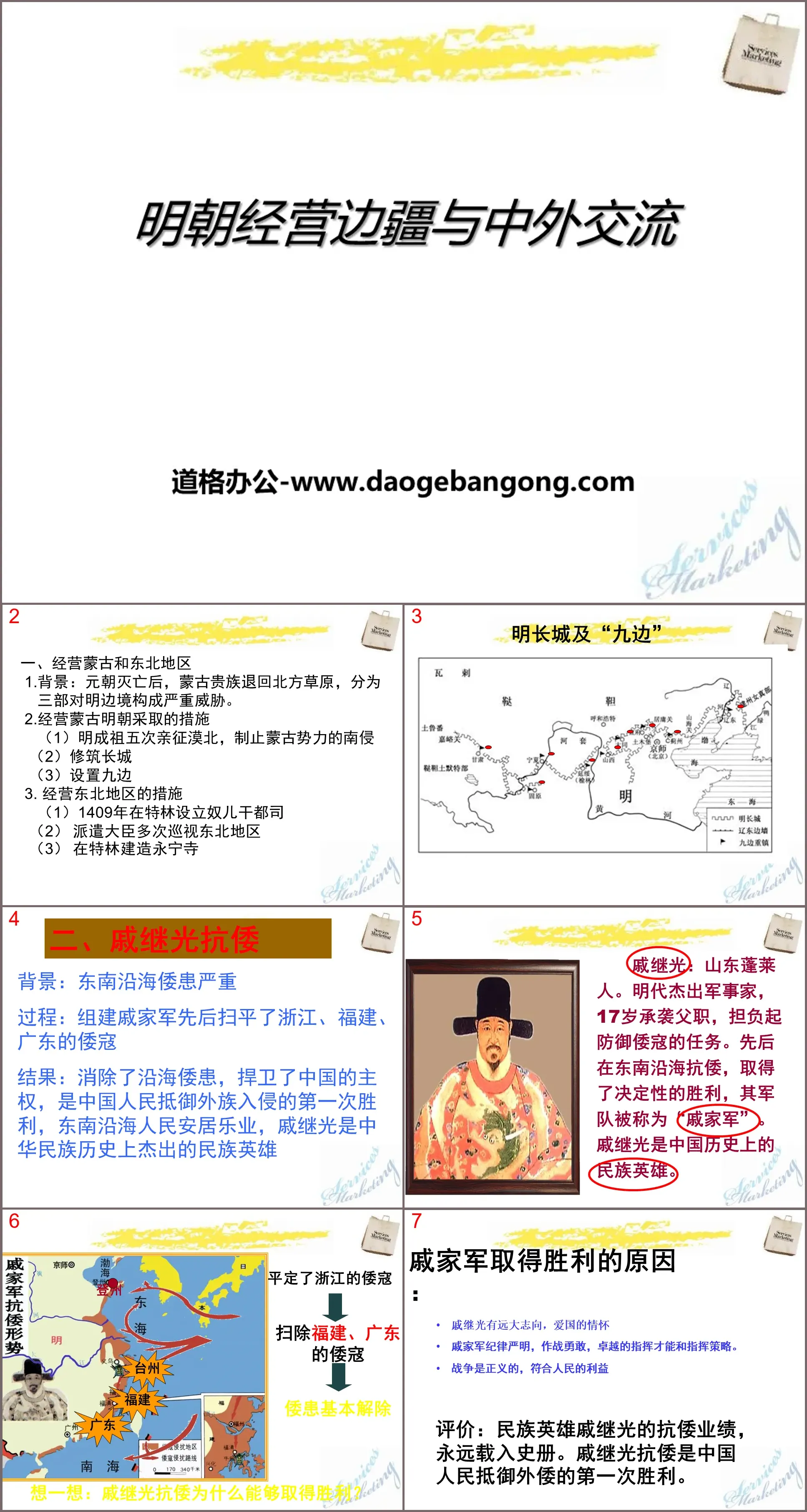 "Frontier Management and Sino-foreign Exchanges in the Ming Dynasty" PPT courseware on the consolidation and development of a unified multi-ethnic country