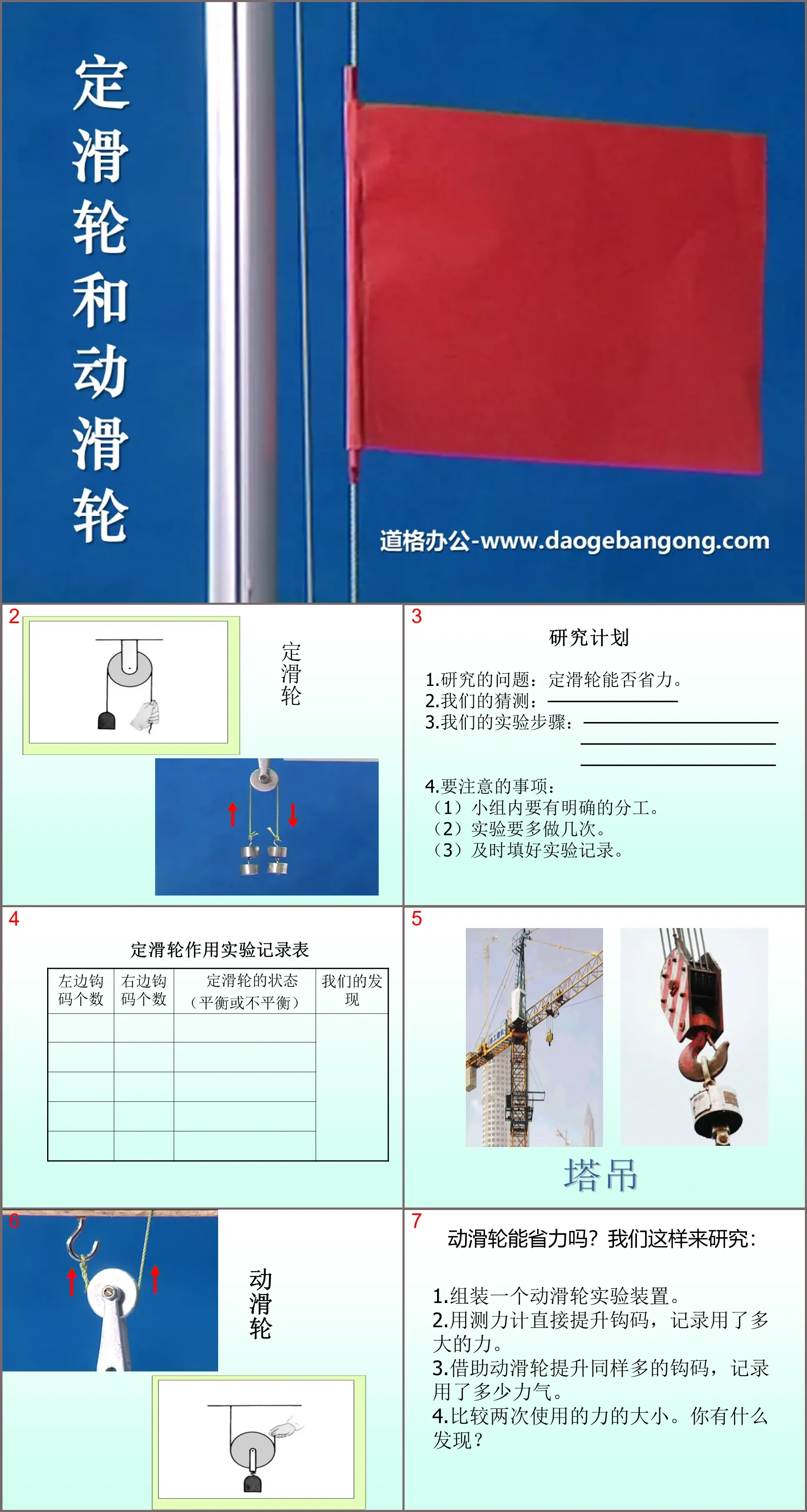 《定滑輪與動滑輪》工具與機械PPT課件2