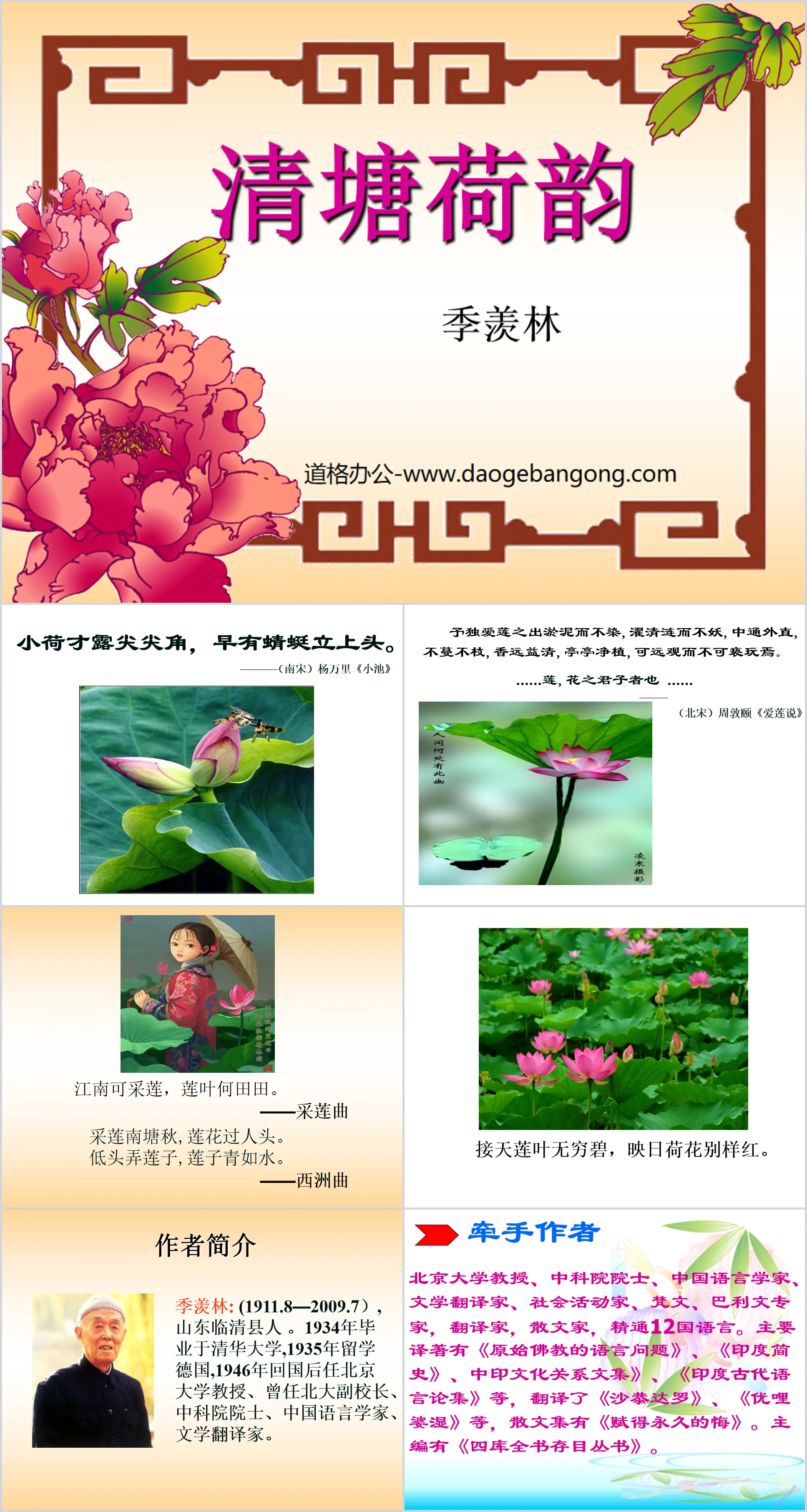 "The Rhythm of Lotus in Qingtang" PPT courseware