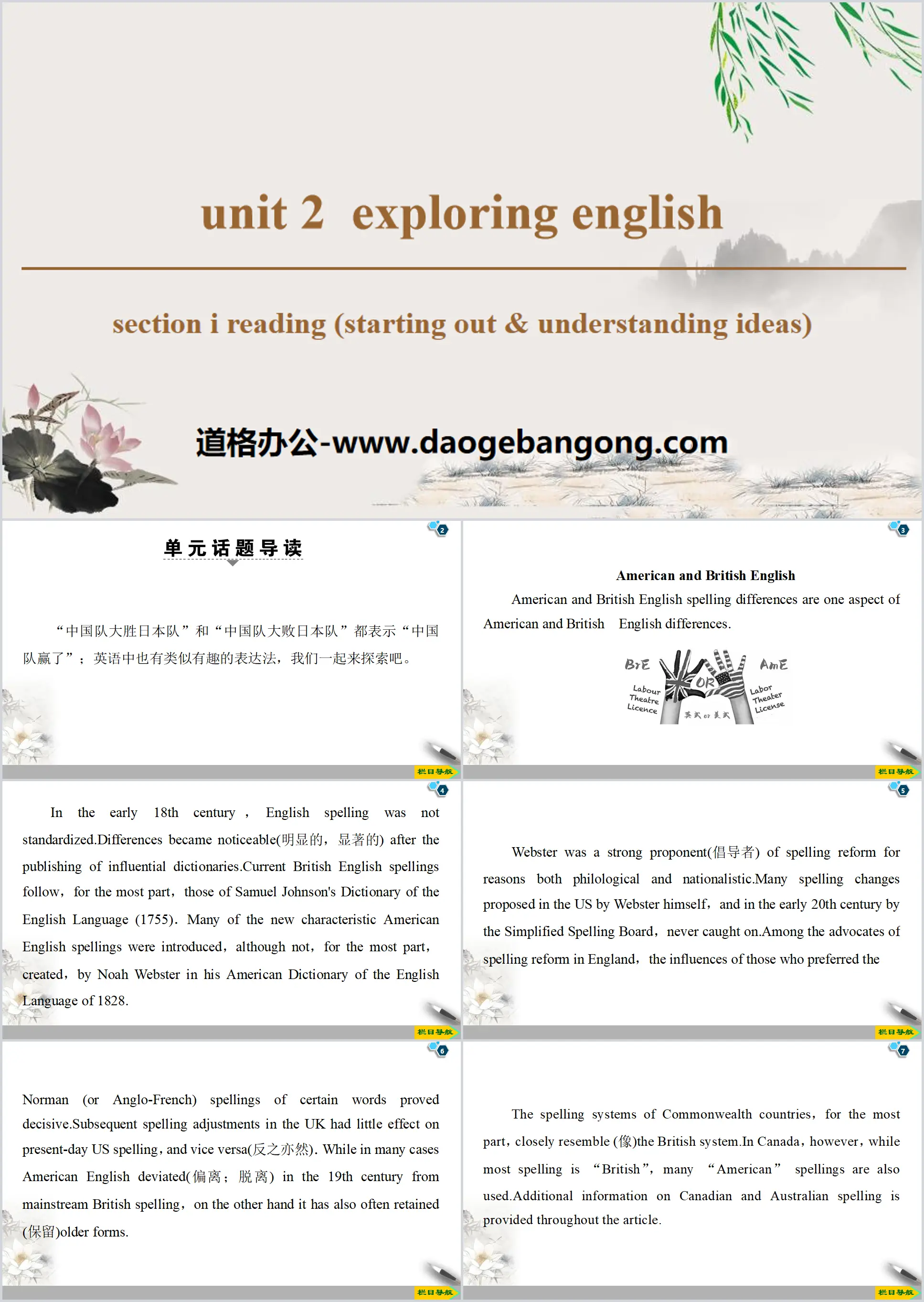 《Exploring English》Section ⅠPPT教学课件
