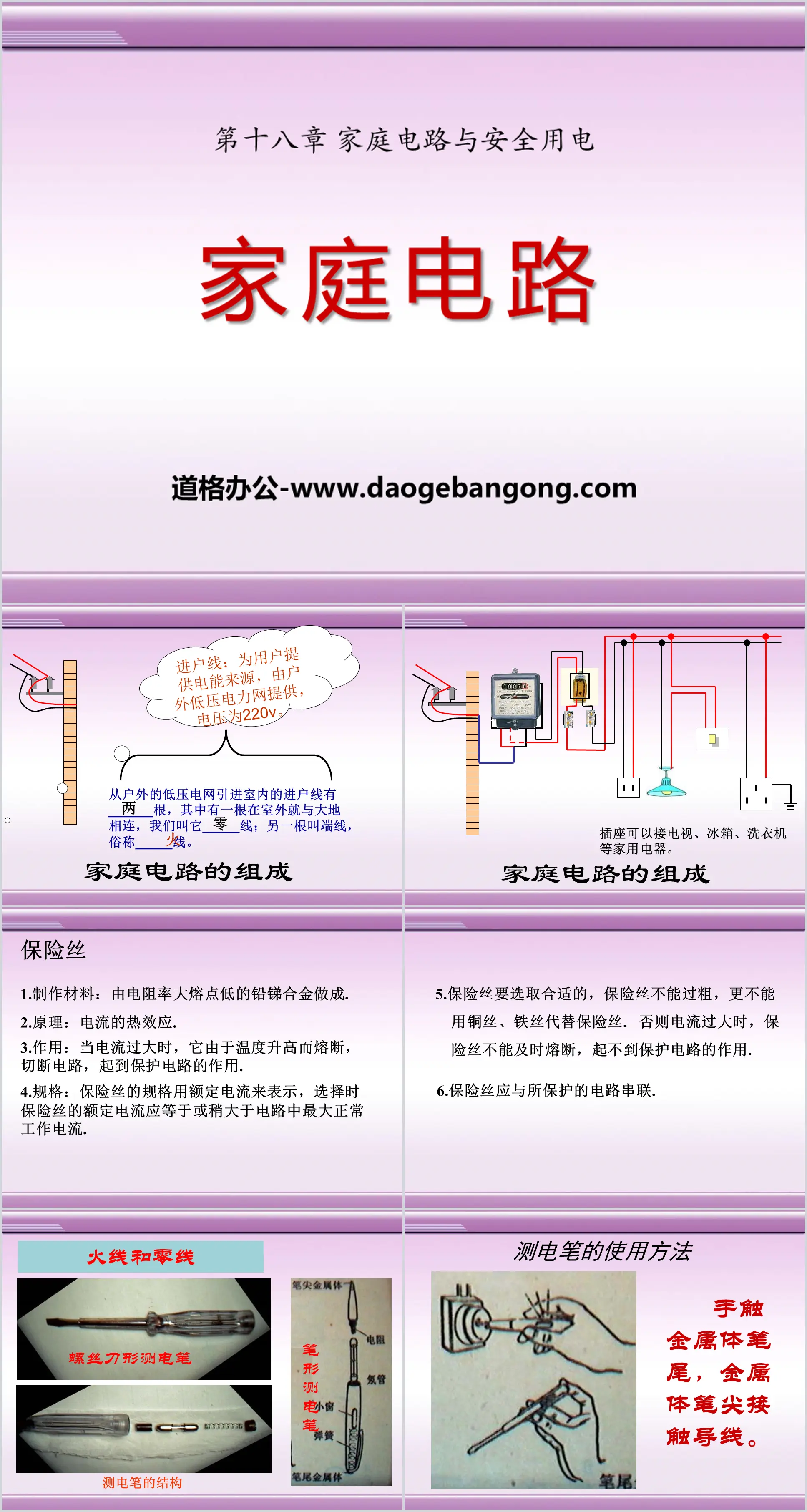 《家庭电路》家庭电路与安全用电PPT课件2
