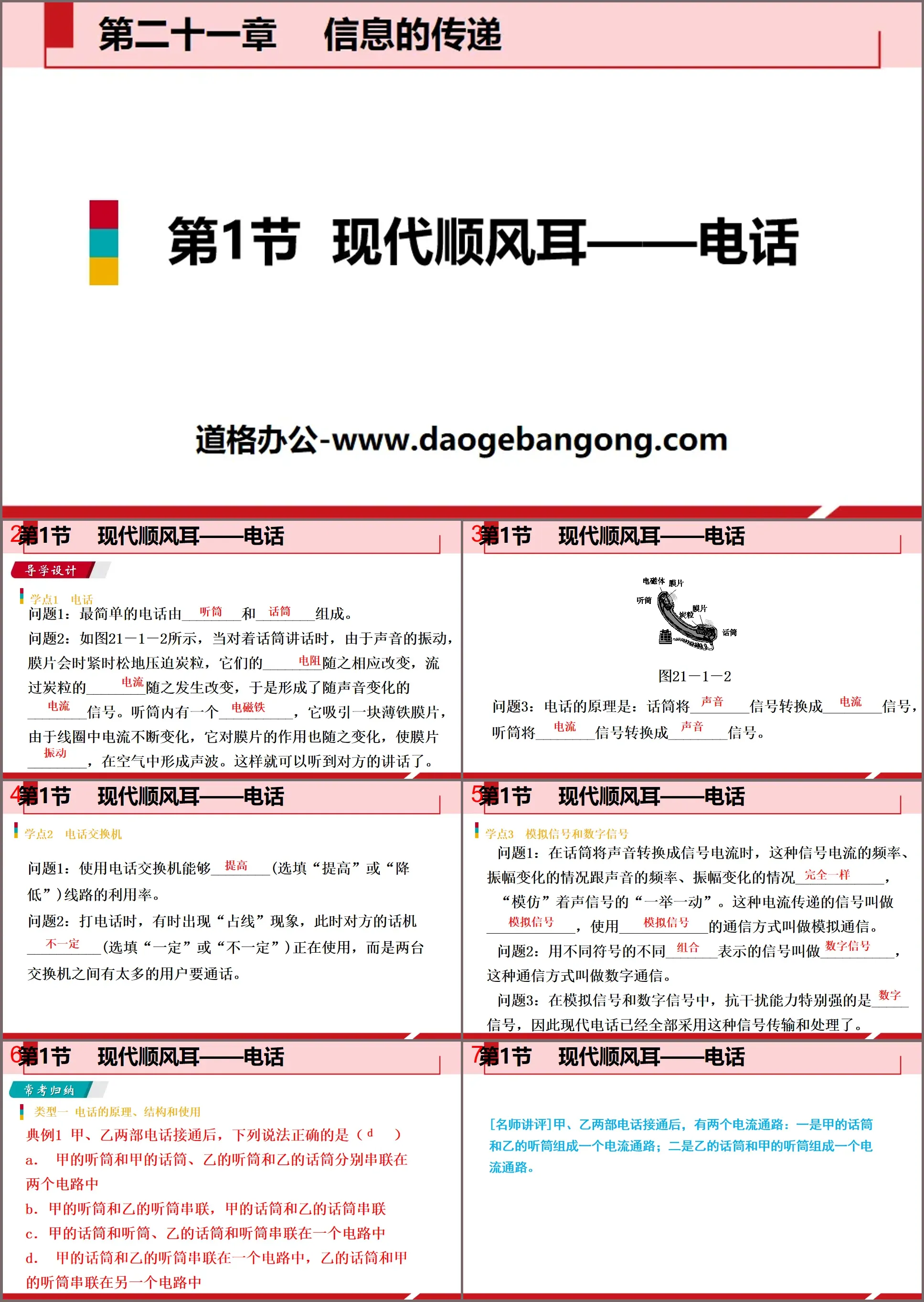 《现代顺风耳──电话》信息的传递PPT教学课件
