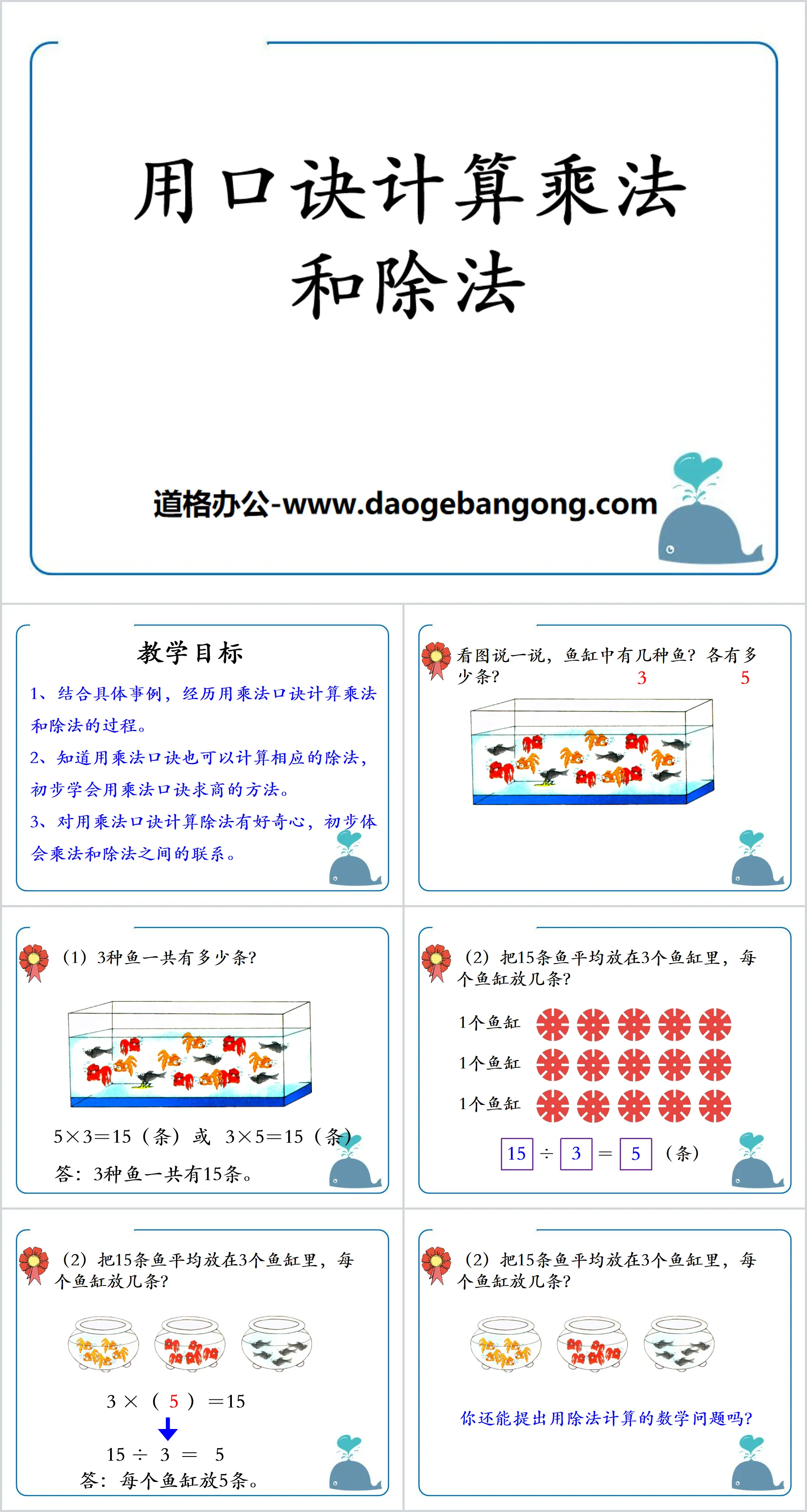 《用口訣計算乘法和除法》表內除法PPT課件