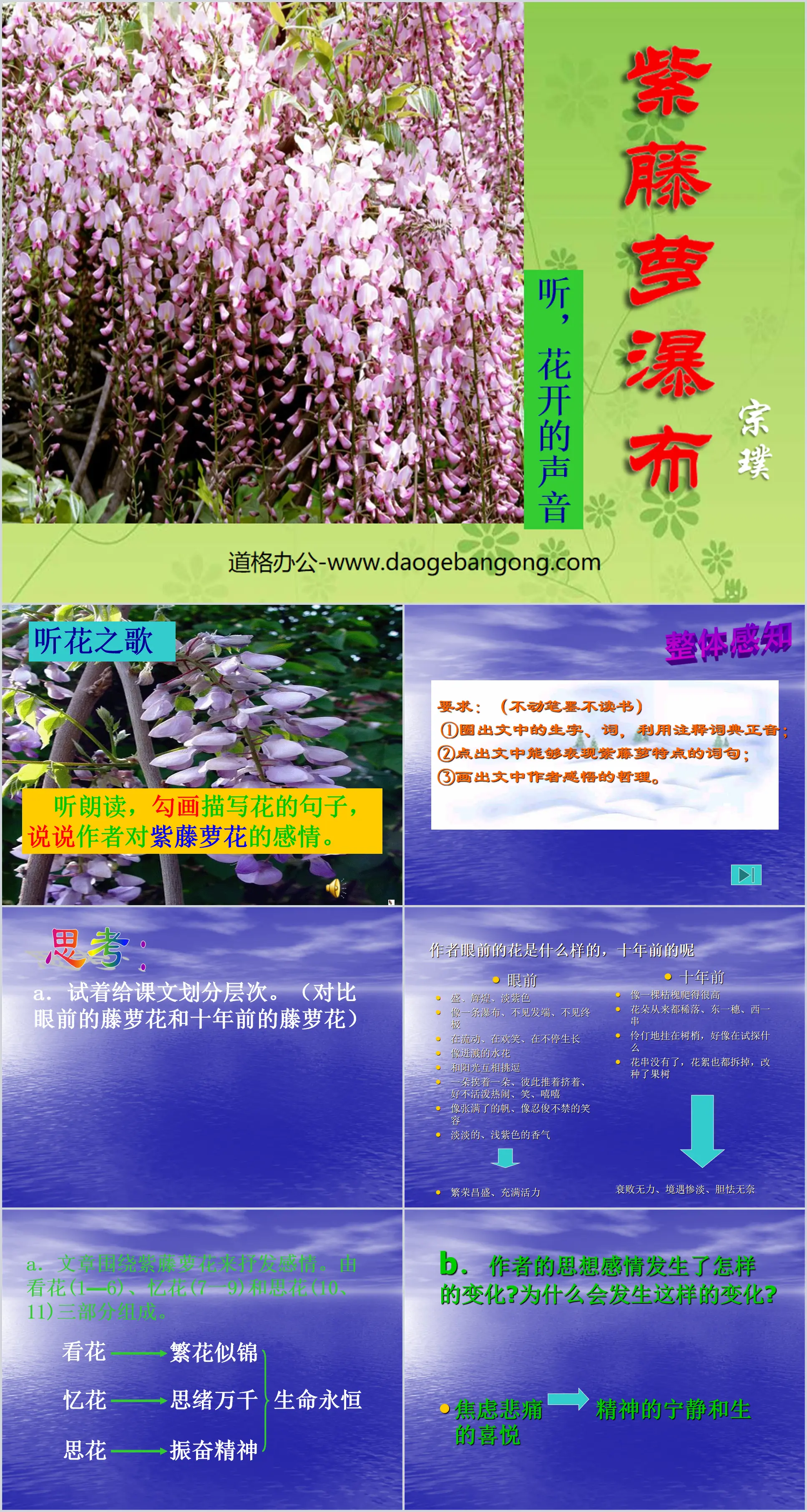 "Wisteria Waterfall" PPT courseware 5