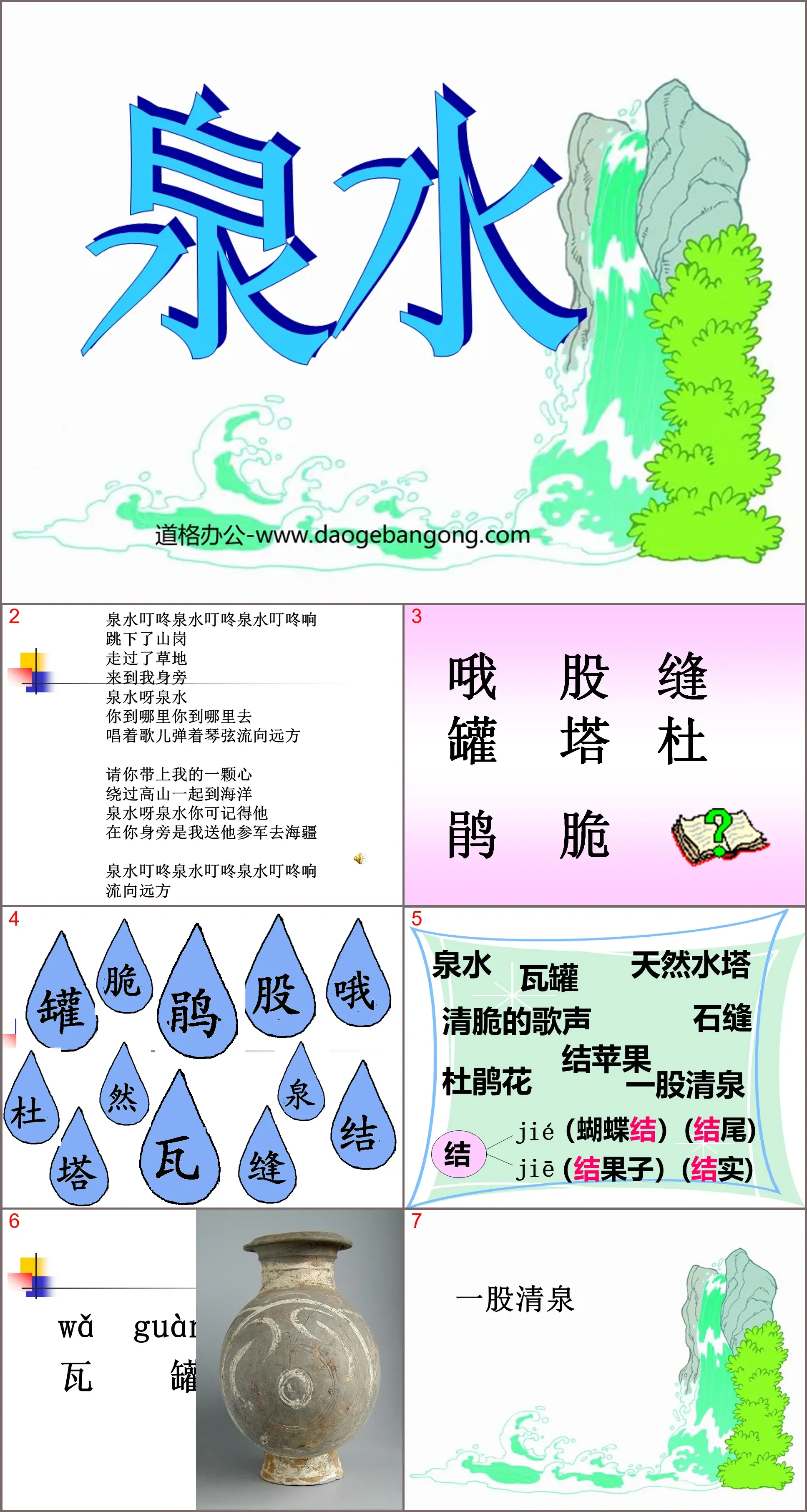 "Spring Water" PPT Courseware 2