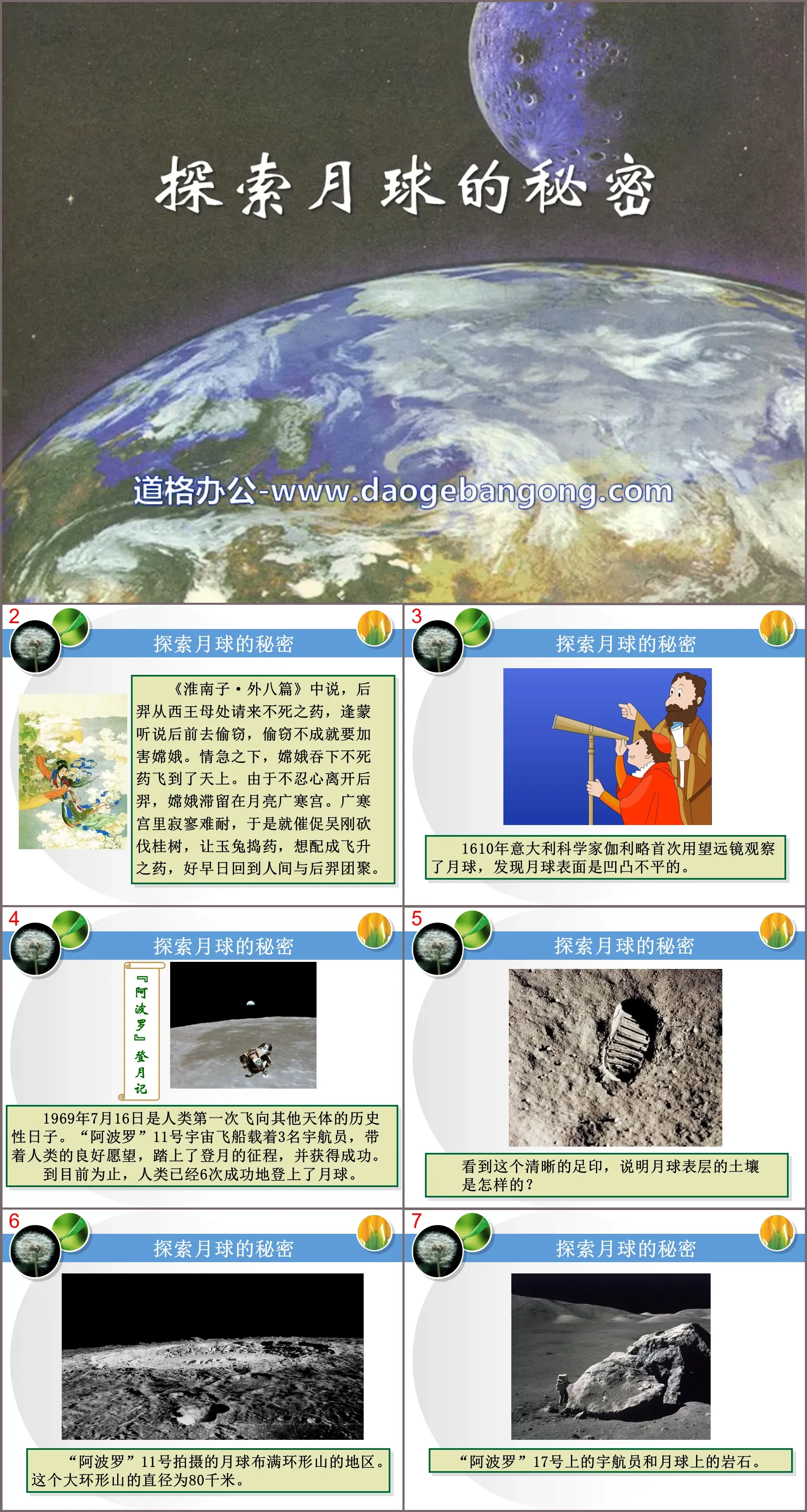 "Exploring the Secret of the Moon" PPT