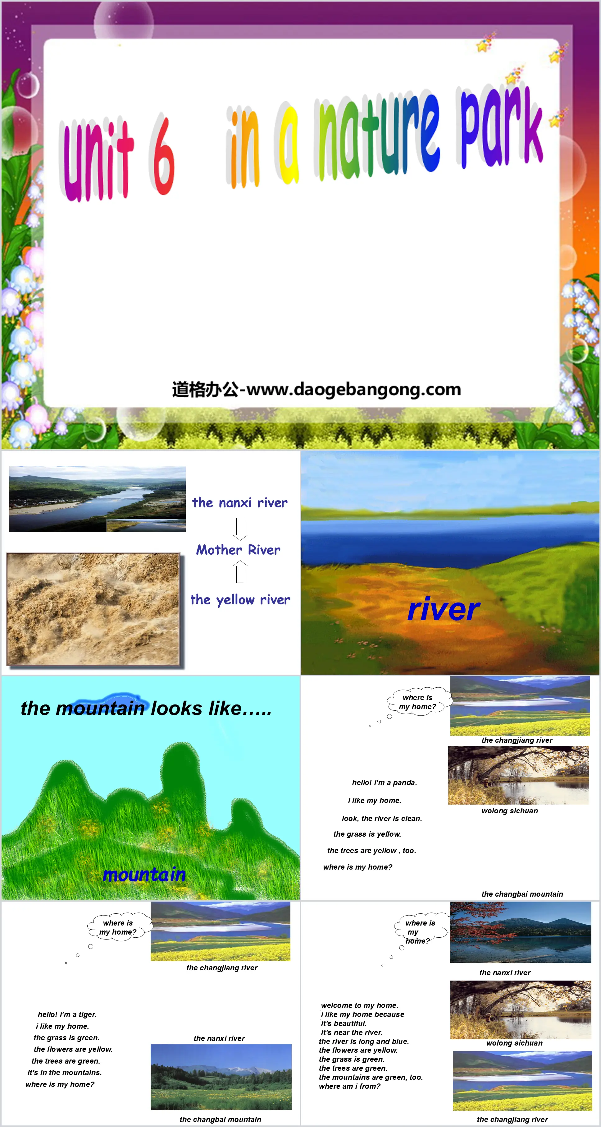 "Unit6 In a nature park" third lesson PPT courseware