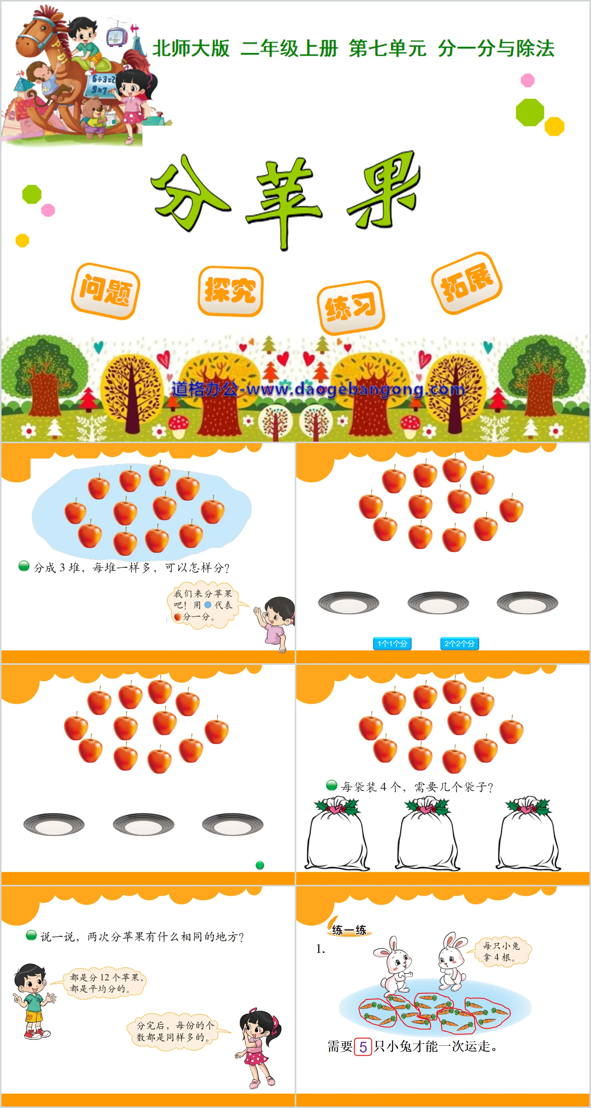 《分蘋果》分一分與除法PPT課件