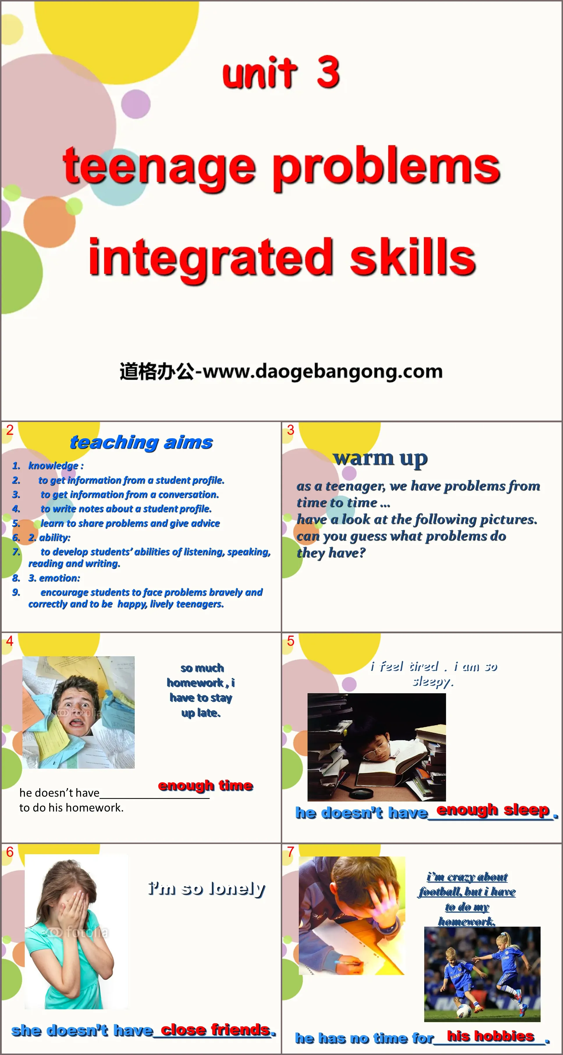 《Teenage problems》Integrated skillsPPT