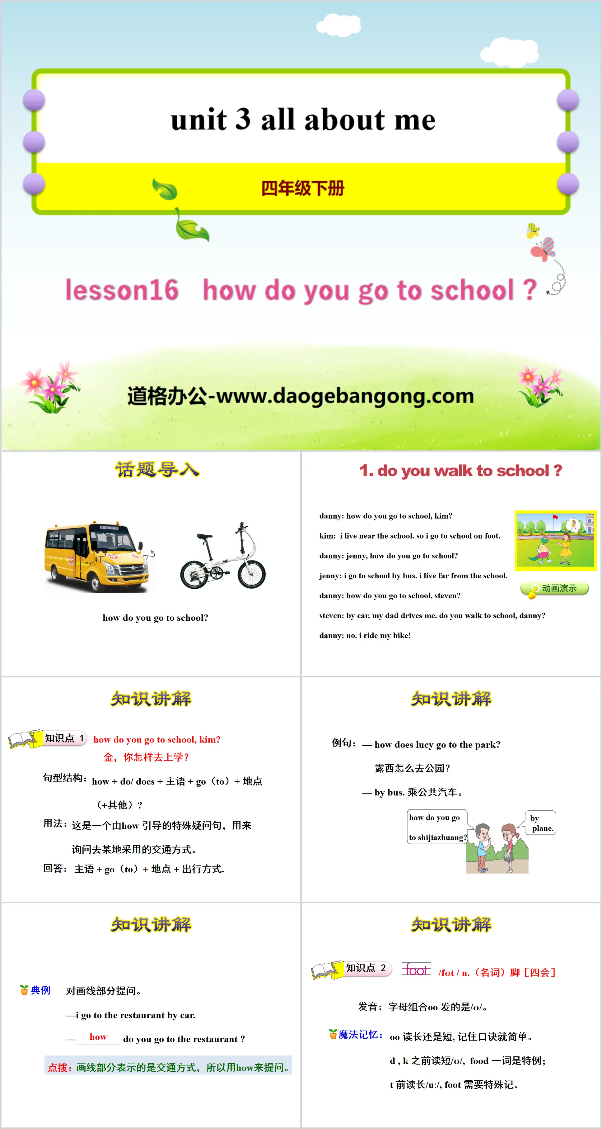 《How Do You Go to School?》All about Me PPT课件
