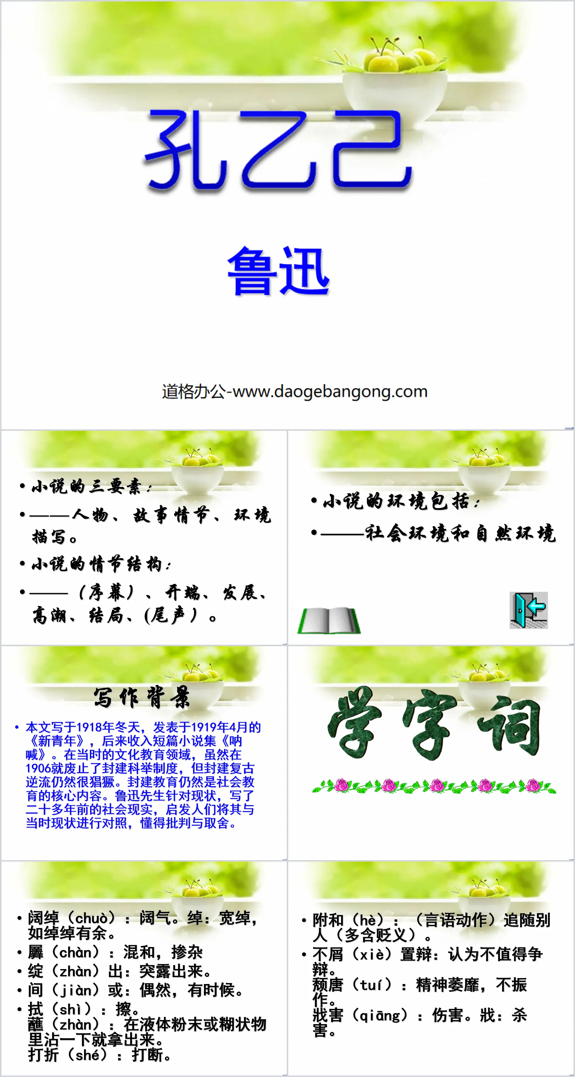 "Kong Yiji" PPT courseware 6