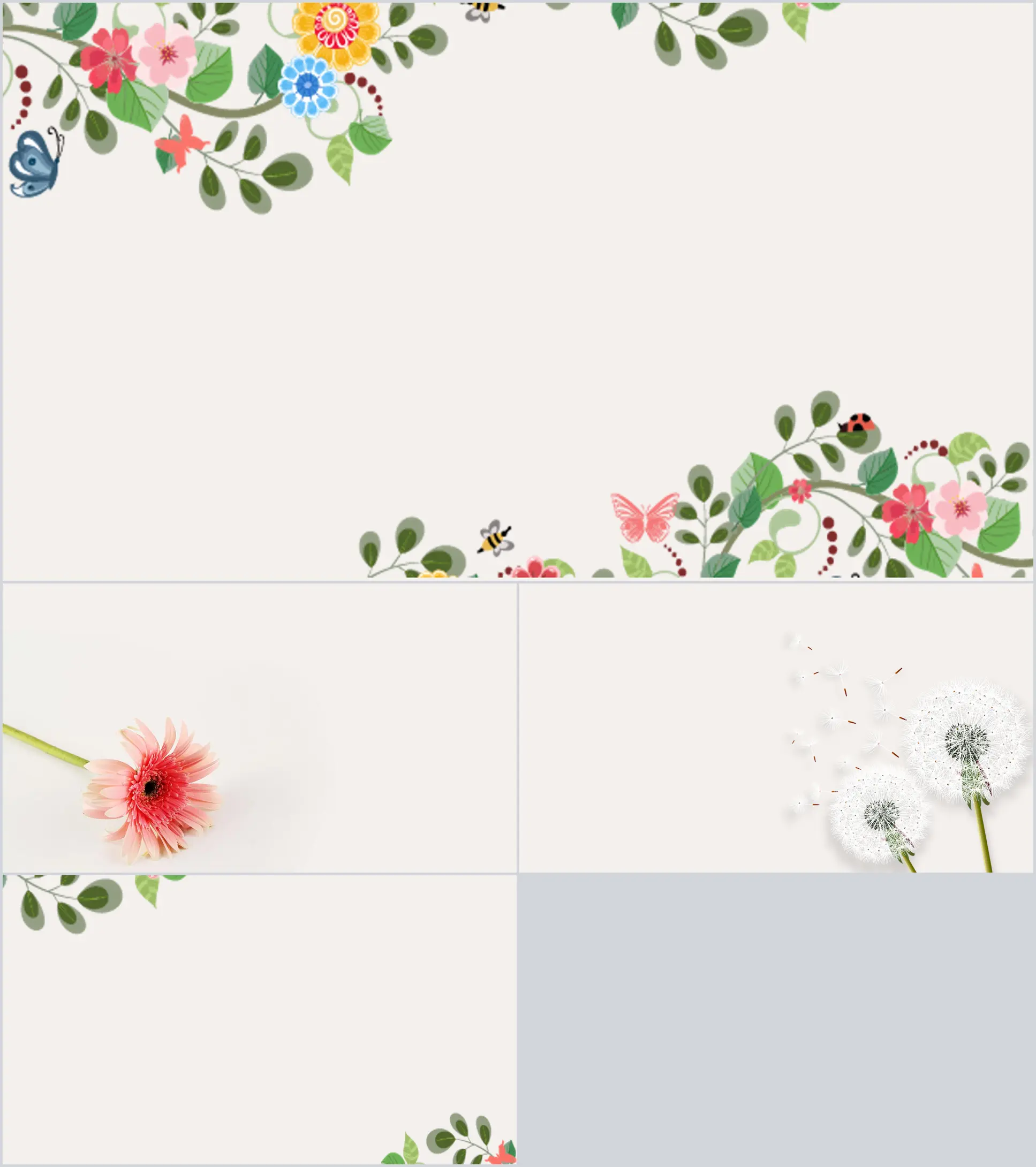 Four fresh and artistic hand-painted slideshow background pictures for free download