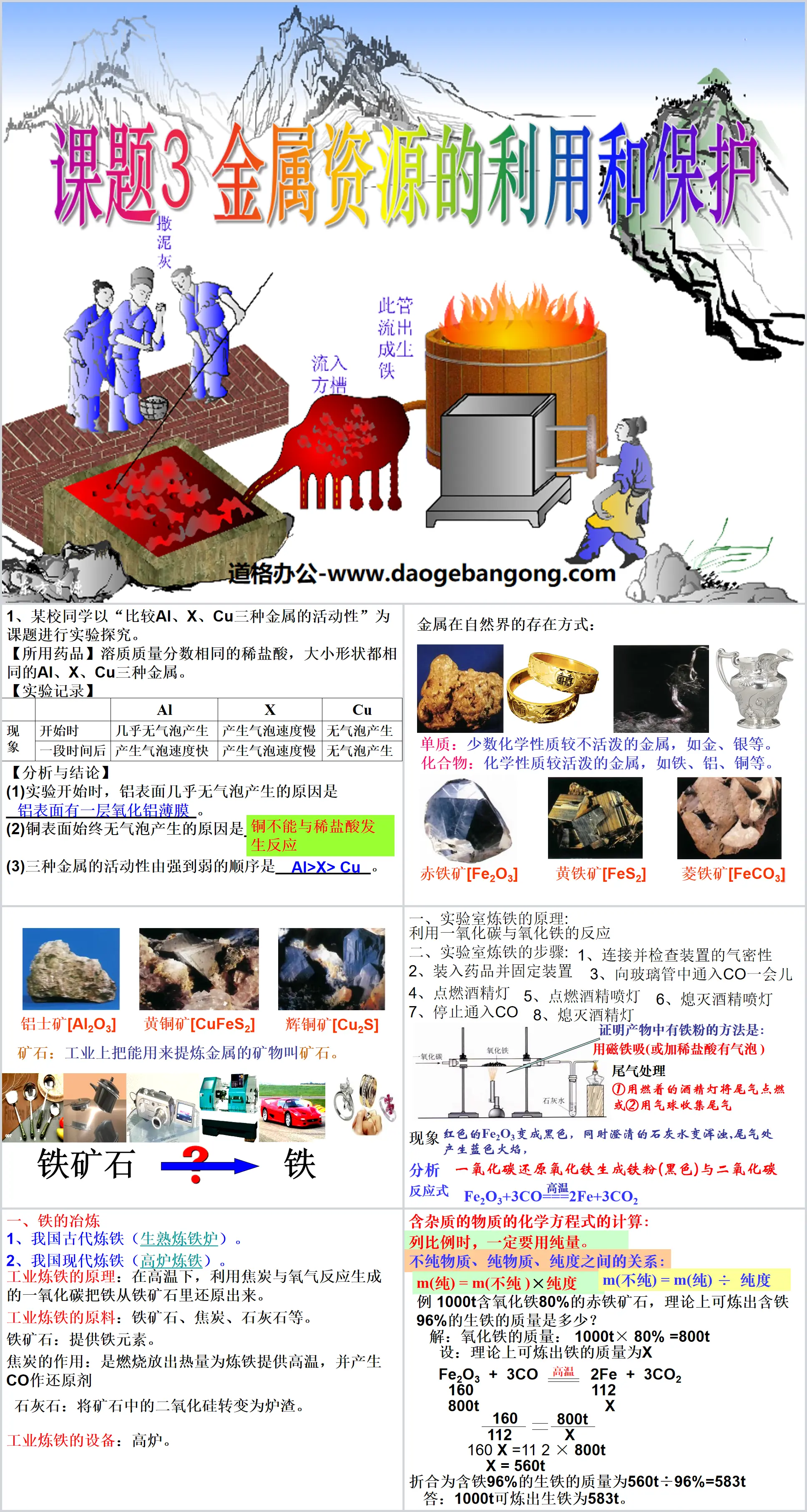 《金属资源的利用和保护》金属和金属材料PPT课件
