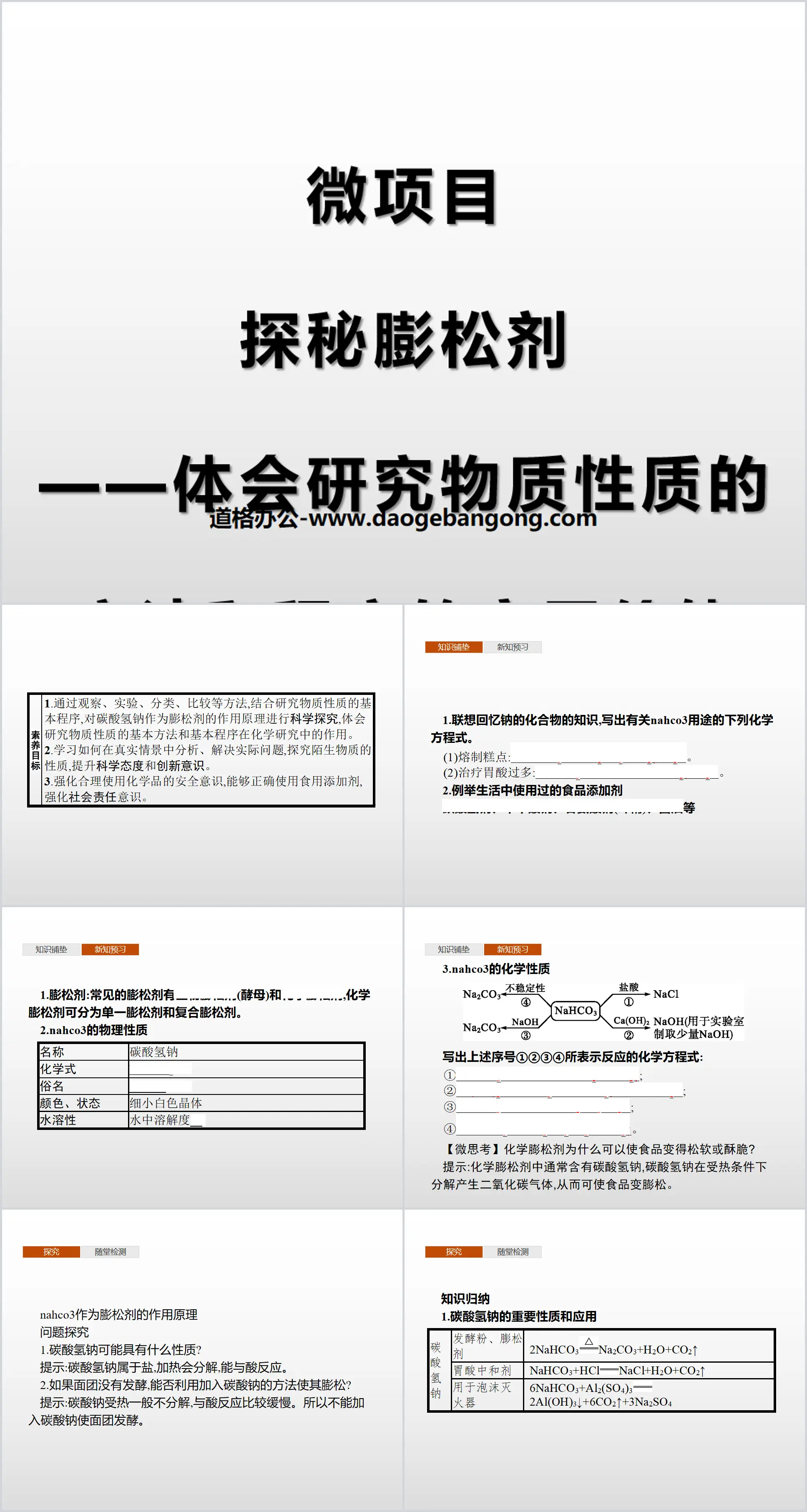 《微項目 探秘膨鬆劑》認識化學科學PPT