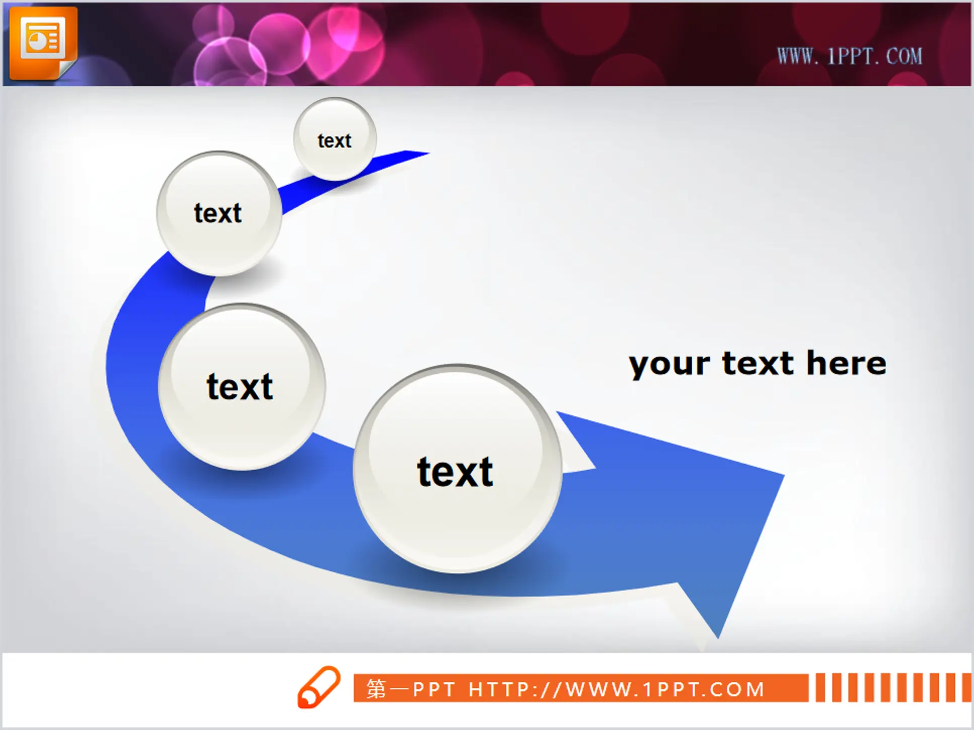 Crystal ball PPT flow chart template