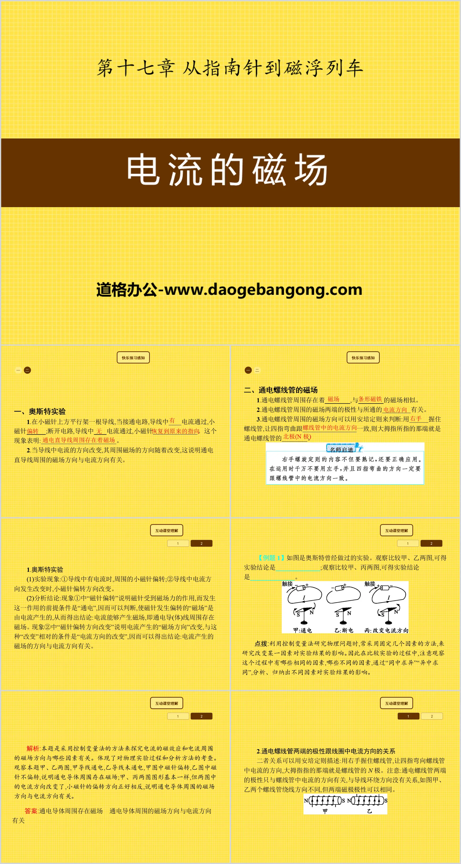 "Magnetic Field of Current" From Compass to Maglev Train PPT Courseware