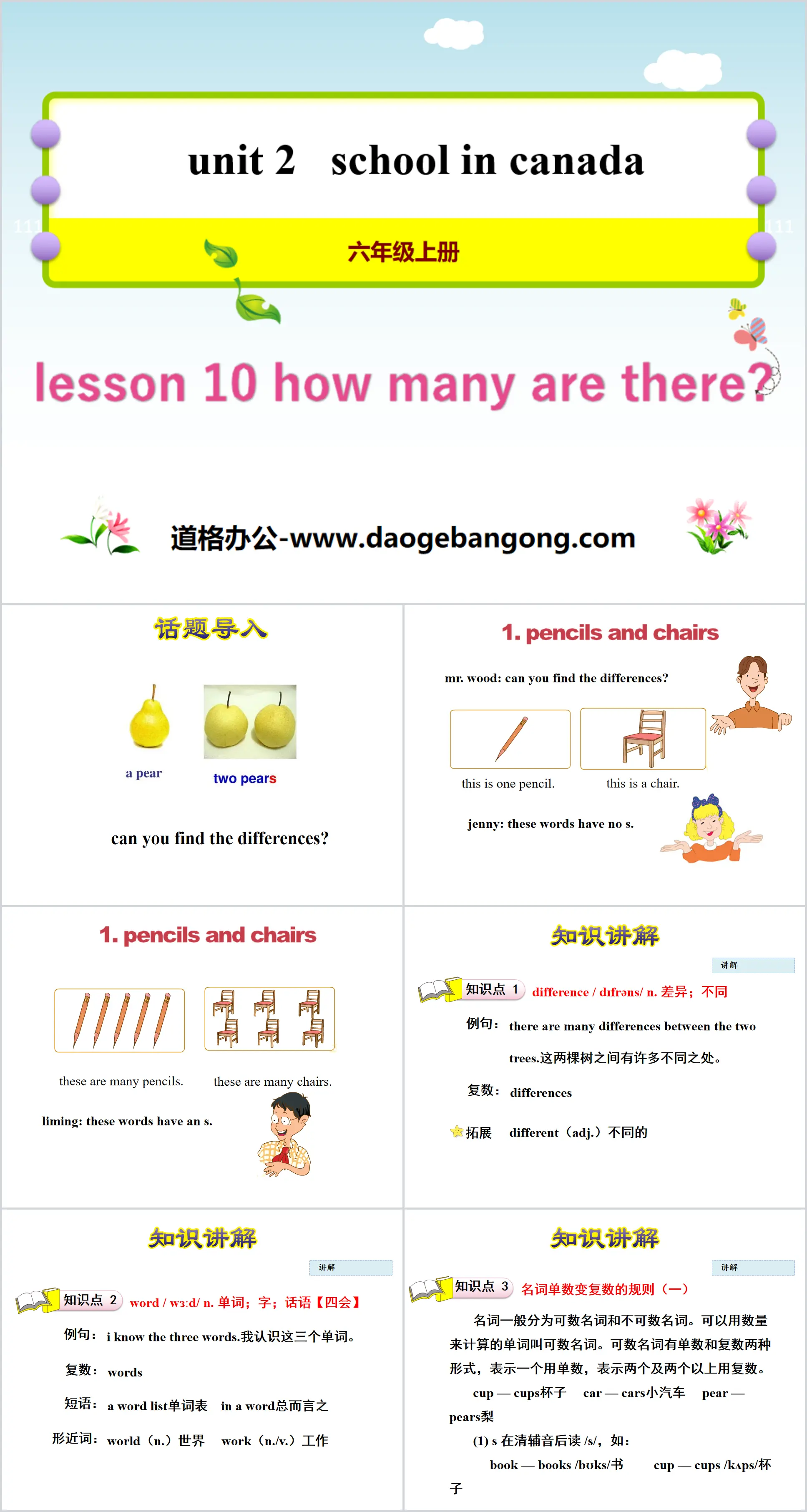 "How Many Are There?" School in Canada PPT teaching courseware