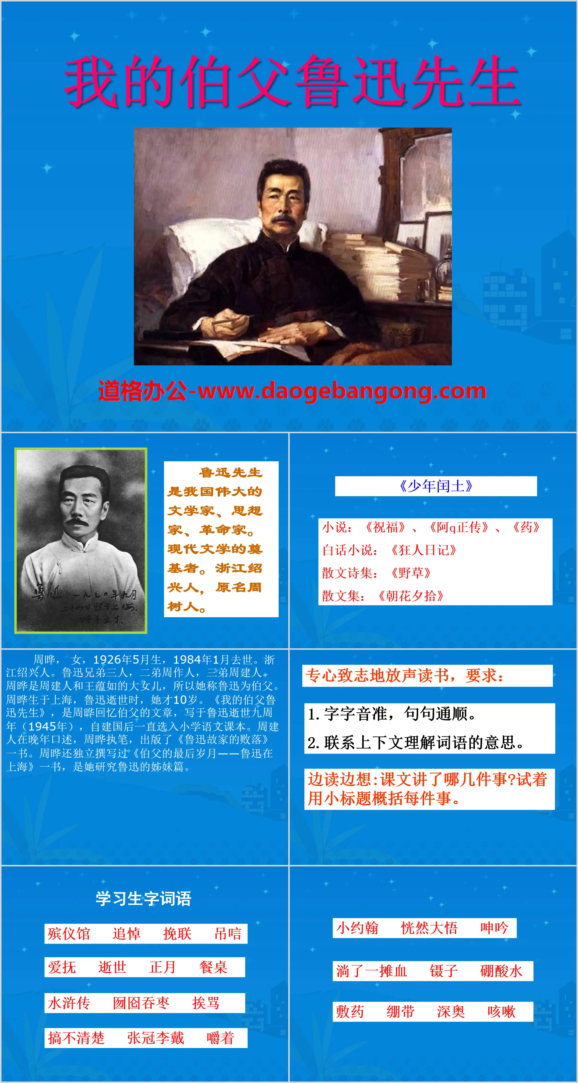 "My Uncle Mr. Lu Xun" PPT courseware 4