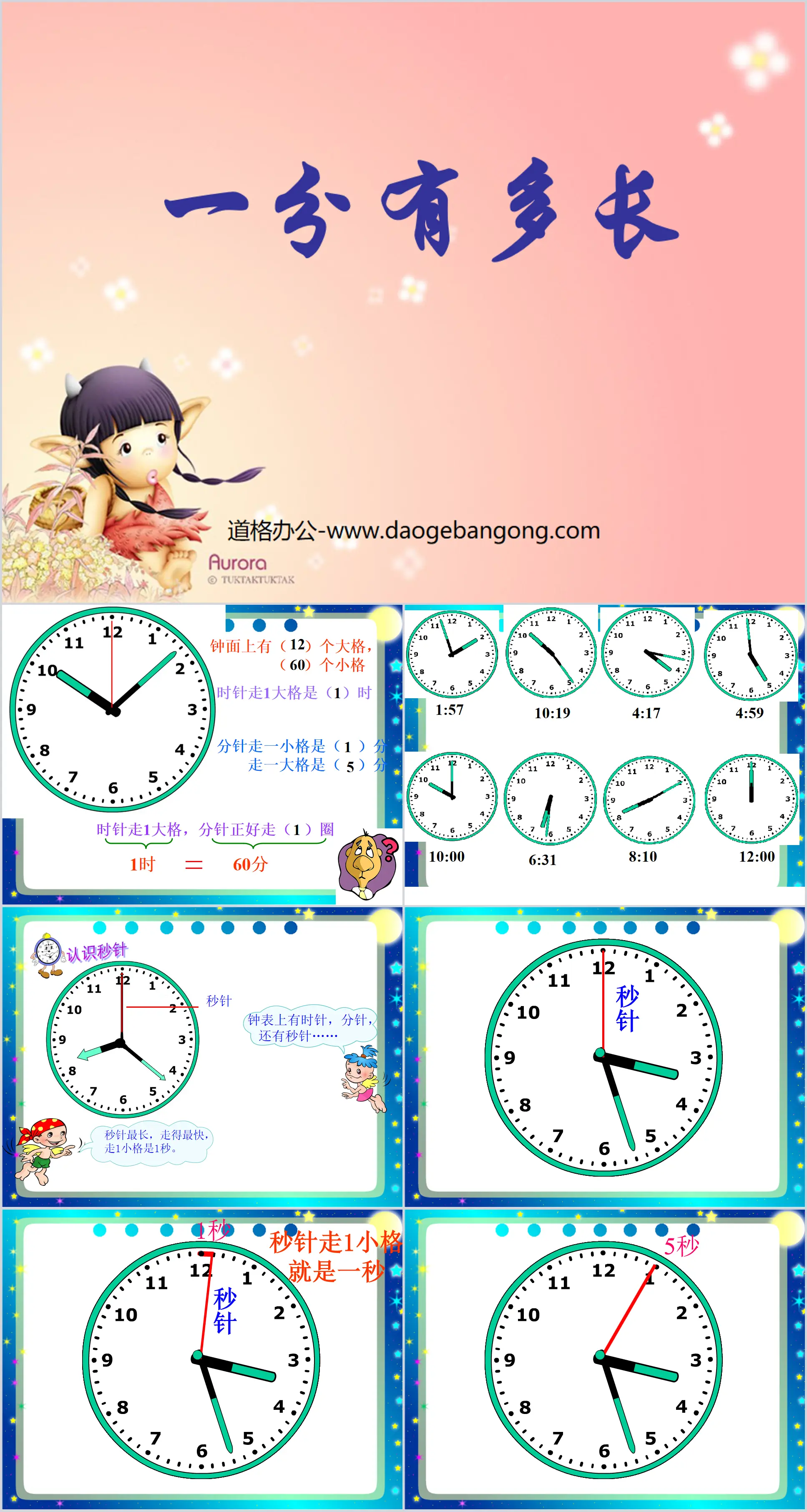 "How Long is a Minute" Hours, Minutes and Seconds PPT Courseware 3