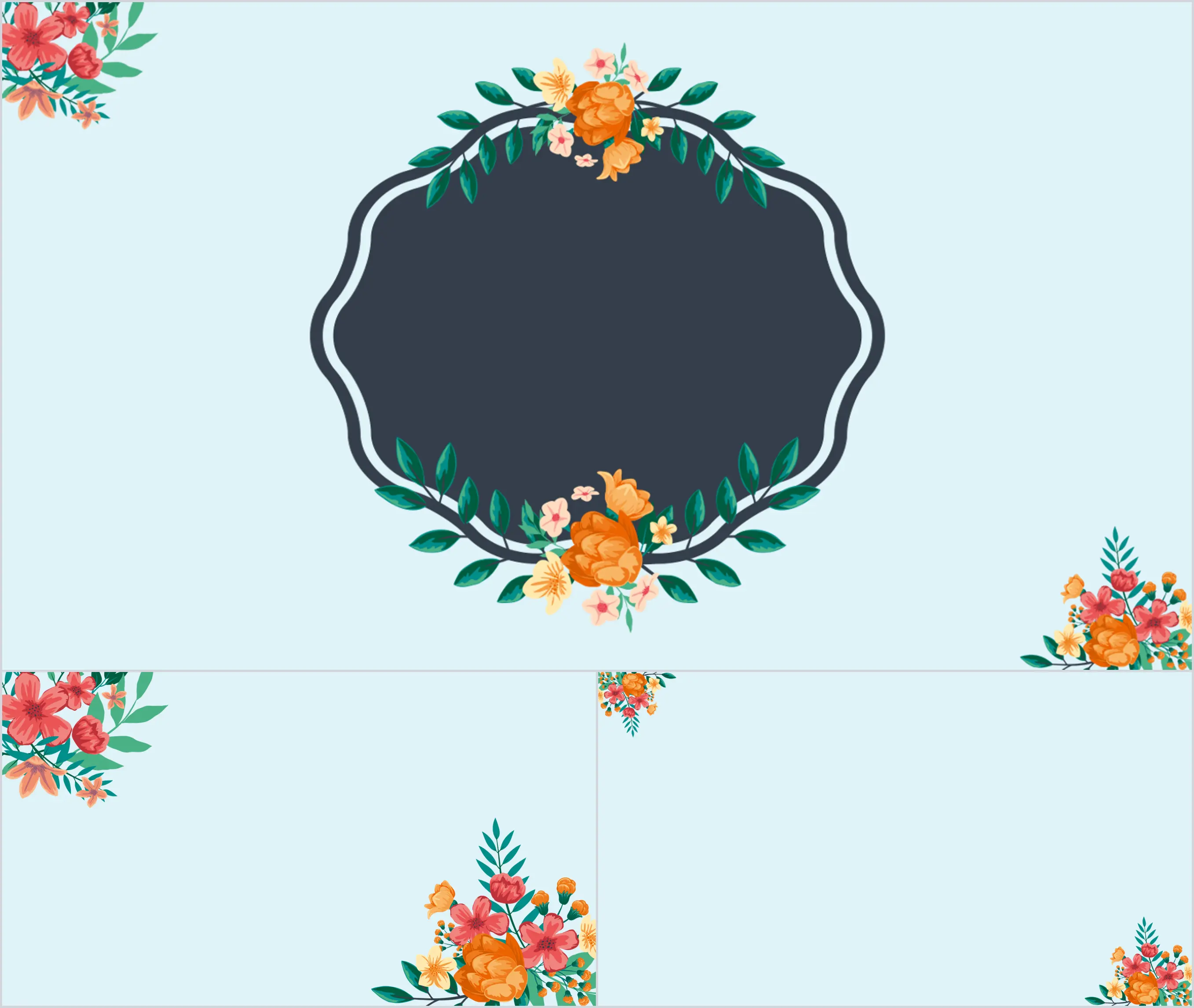 Retro literary flower PowerPoint background image