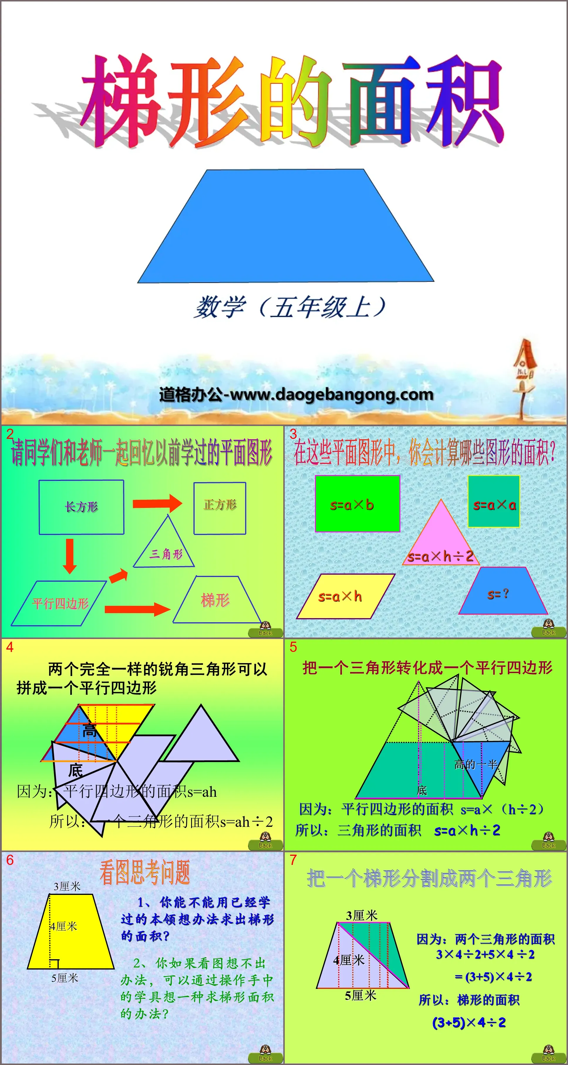 "Area of ​​Trapezoid" Area of ​​Polygon PPT Courseware 2