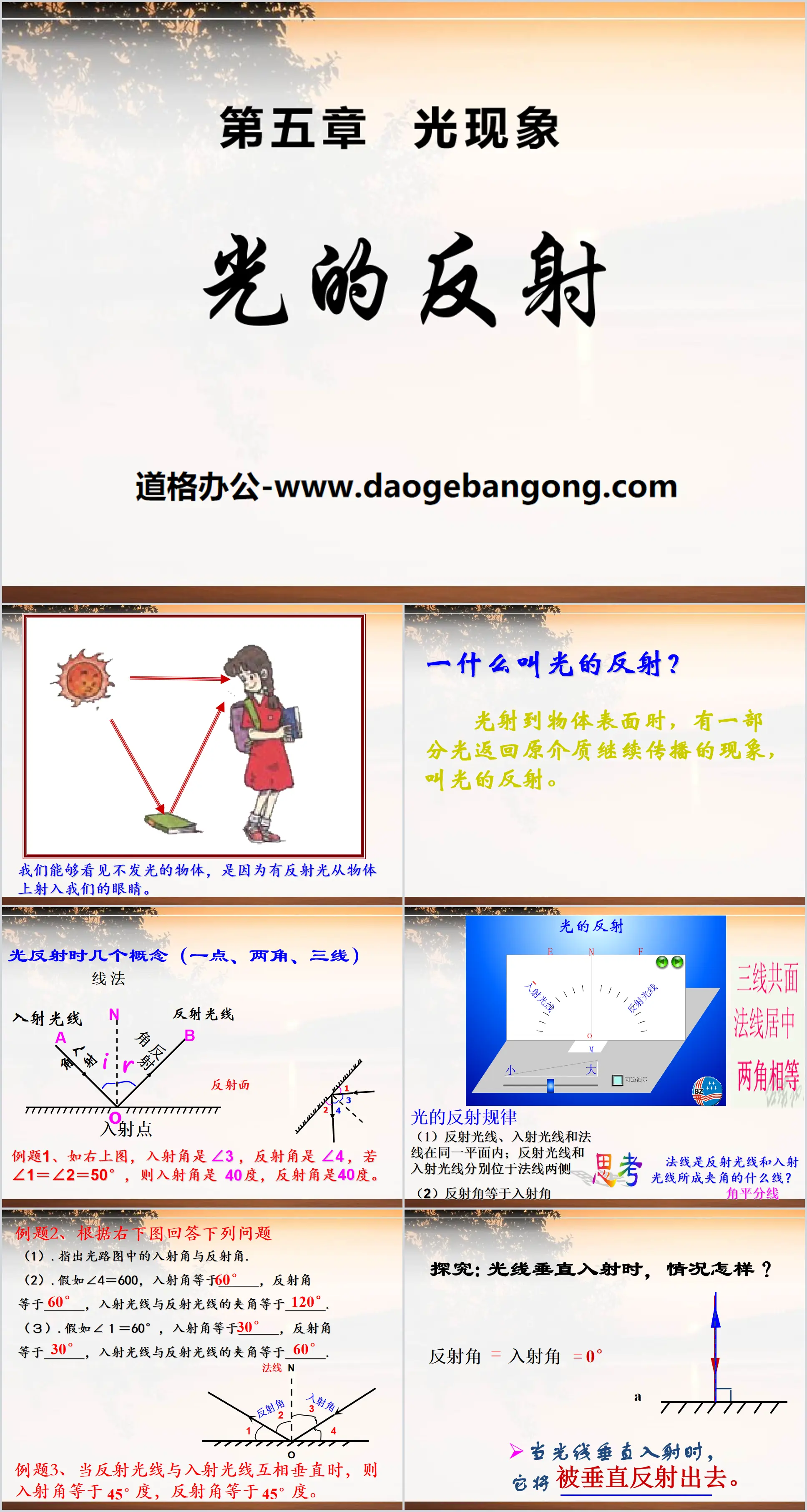 "Reflection of Light" Light Phenomenon PPT Courseware 12