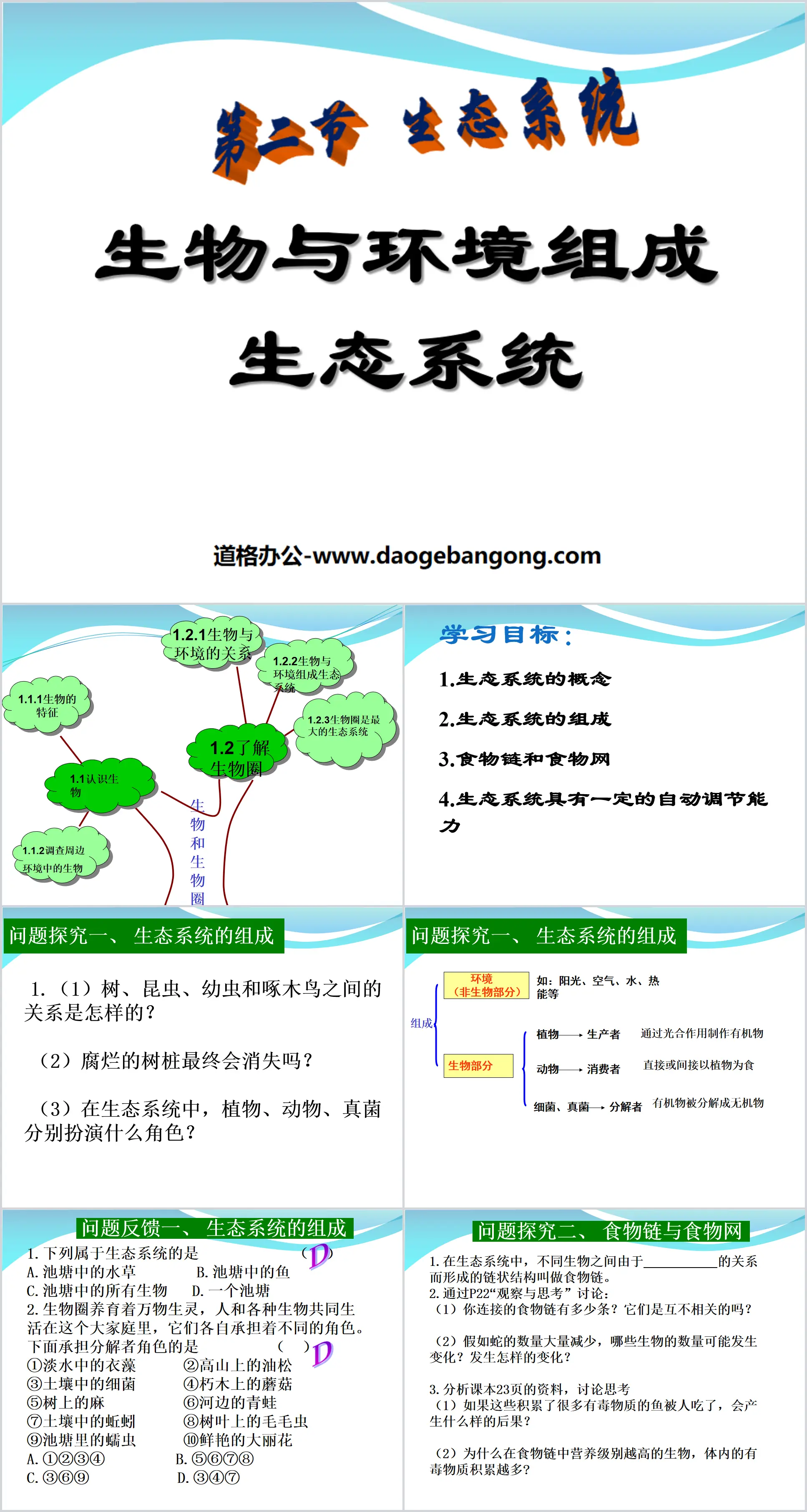 《生物与环境组成生态系统》了解生物圈PPT课件2
