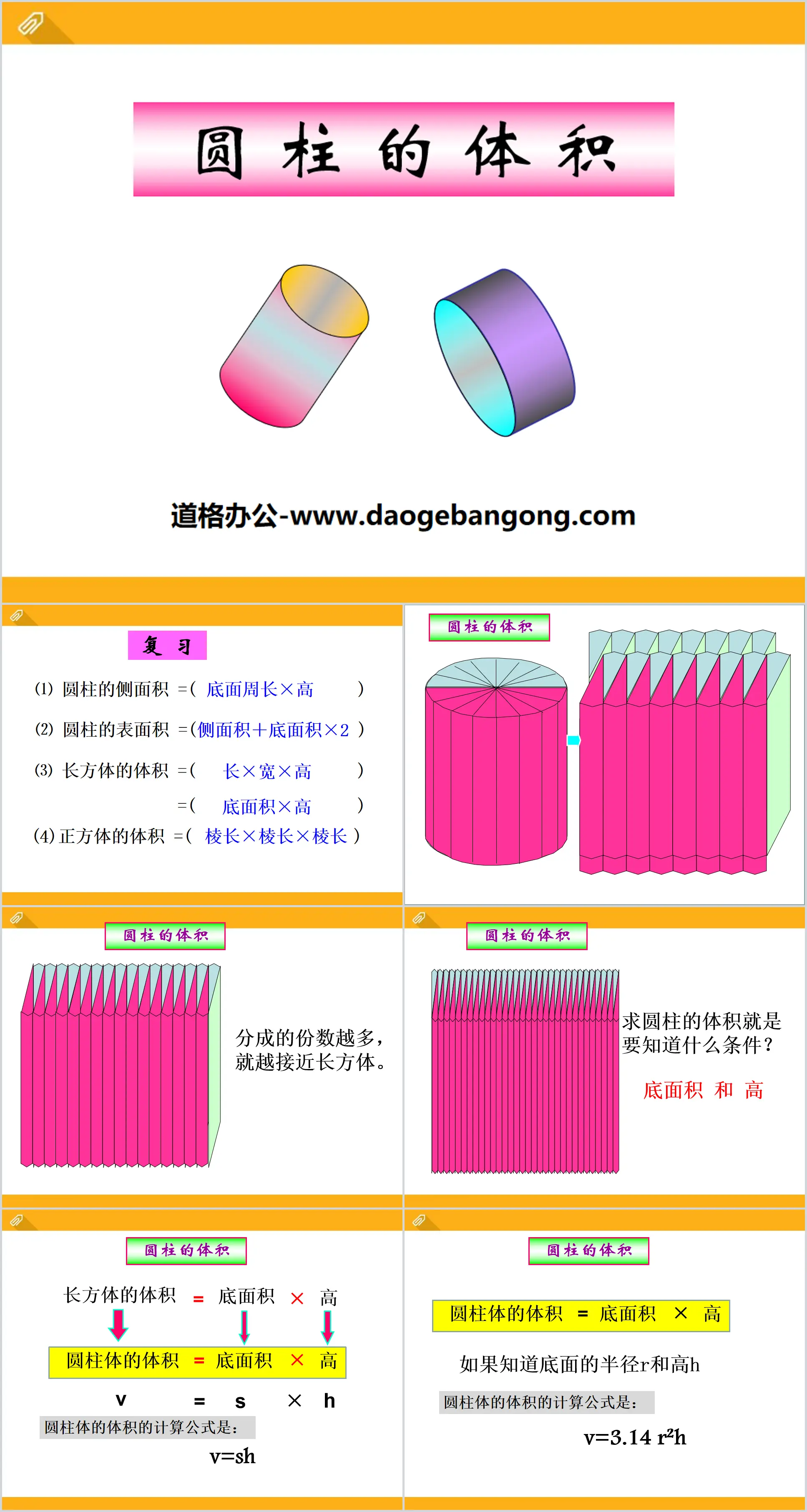 《圆柱的体积》PPT
