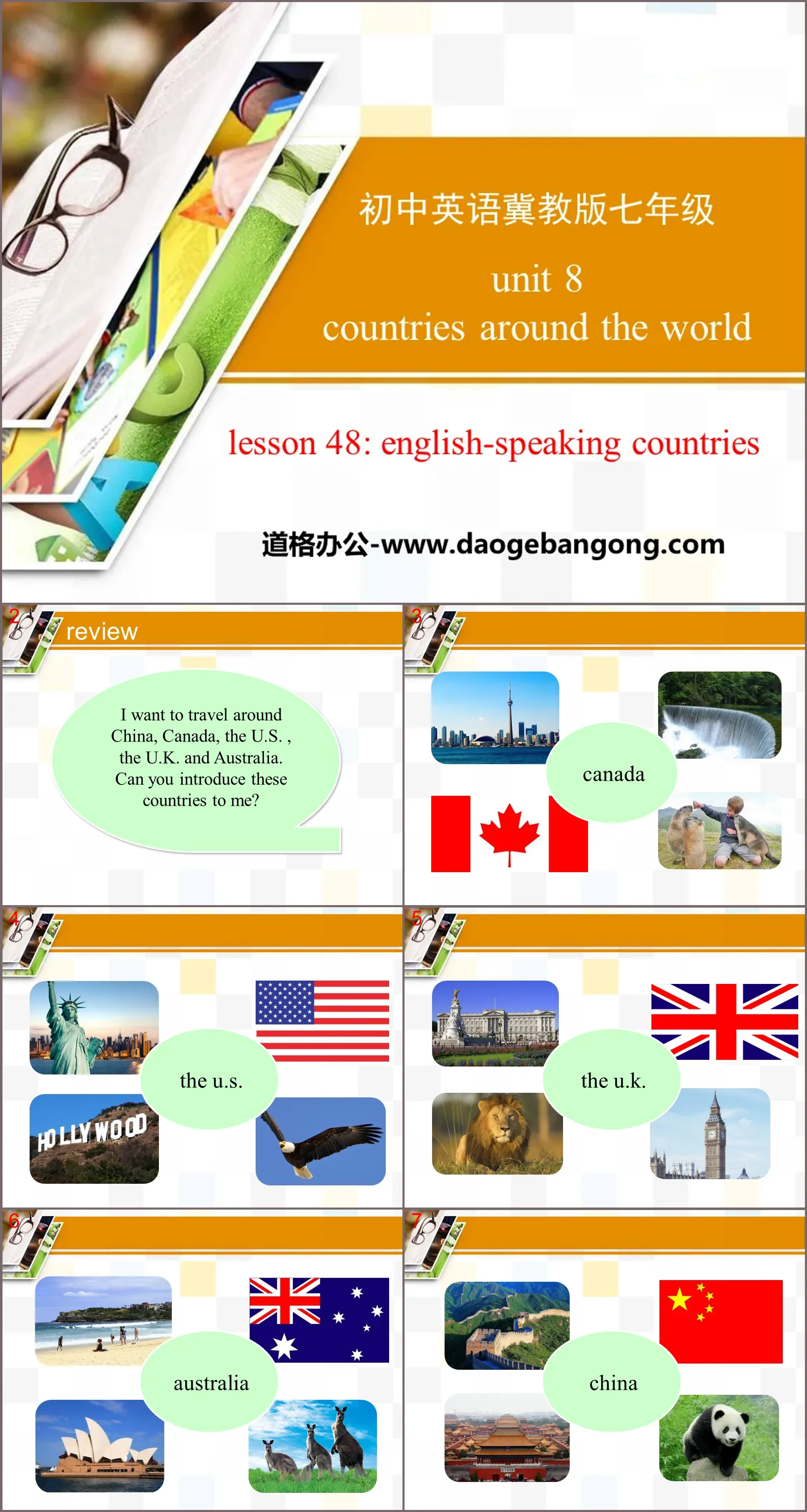 《English-Speaking Countries》Countries around the World PPT