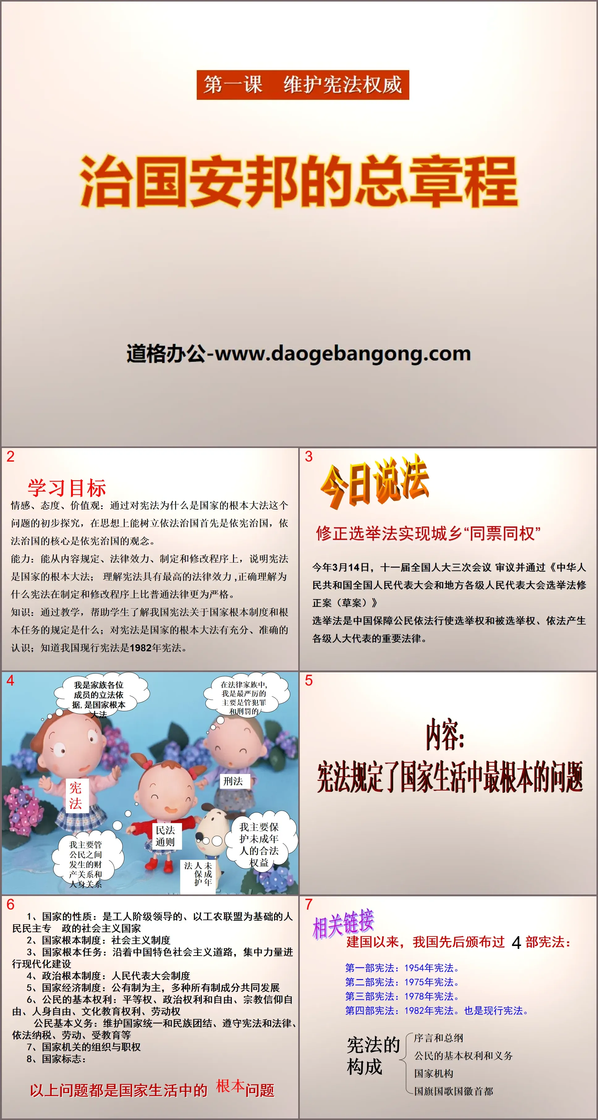 《治國安邦的總章程》PPT