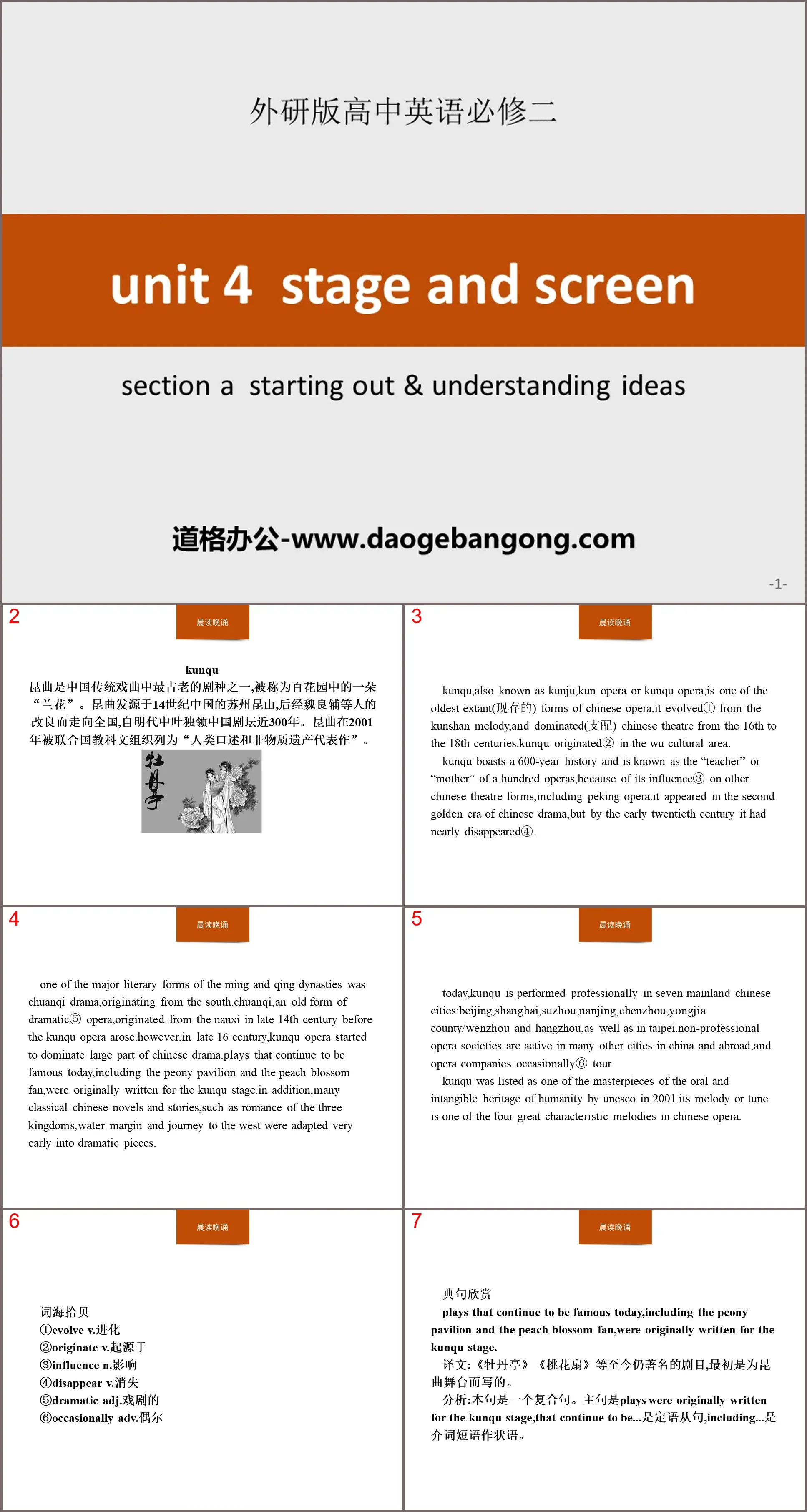 《Stage and screen》SectionA PPT