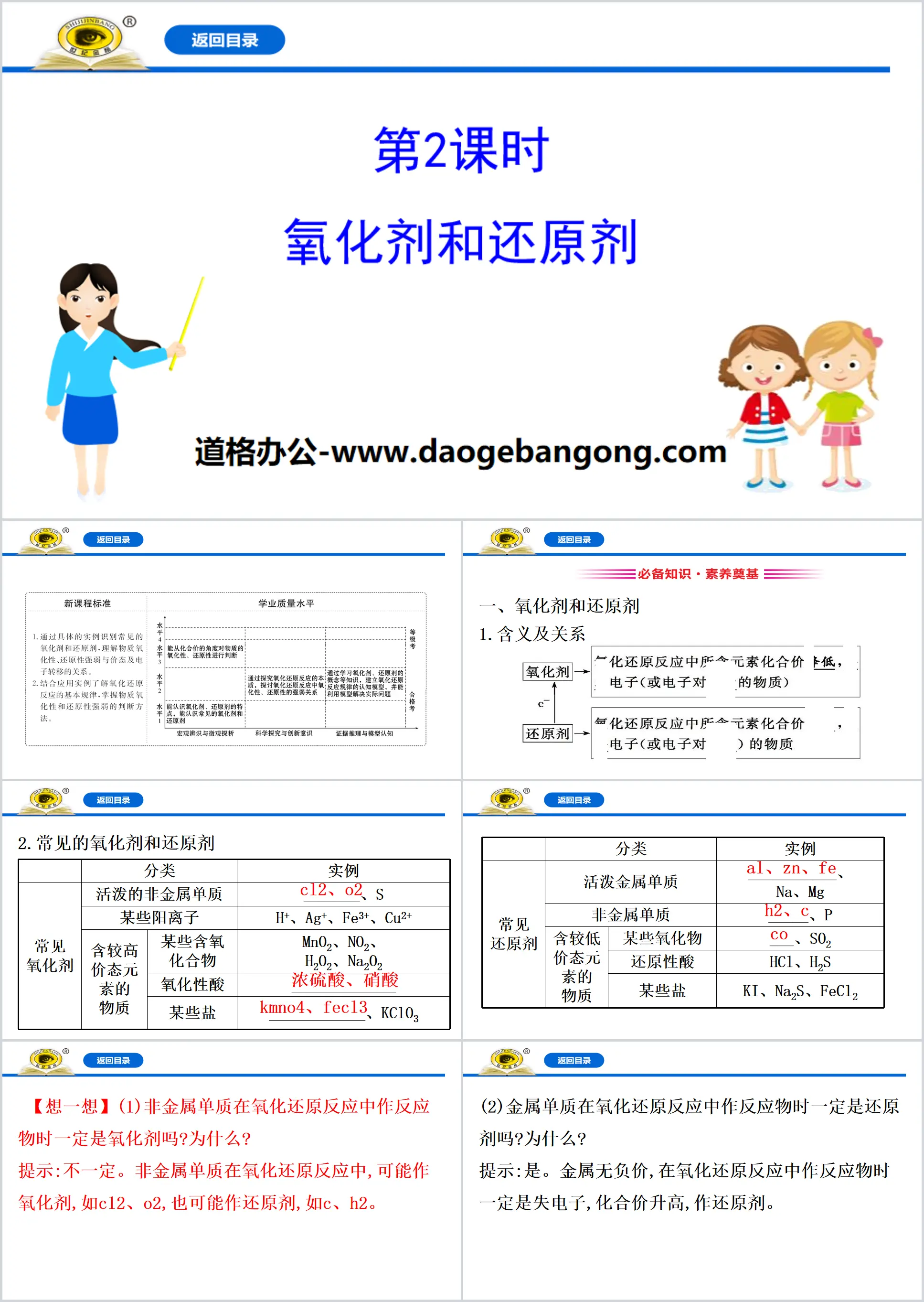 《氧化剂和还原剂》氧化还原反应PPT课件
