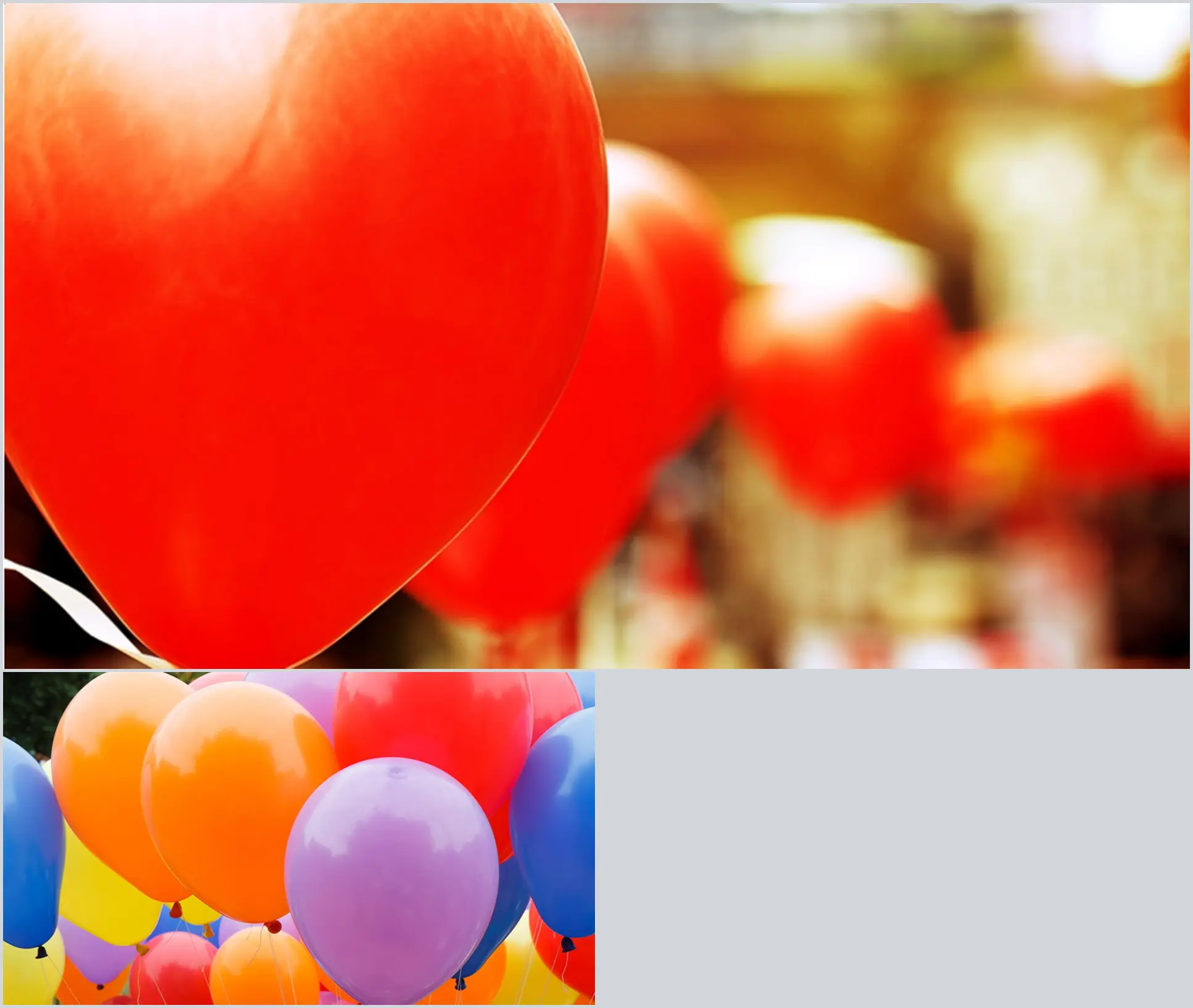 2 colorful love balloon PPT background pictures