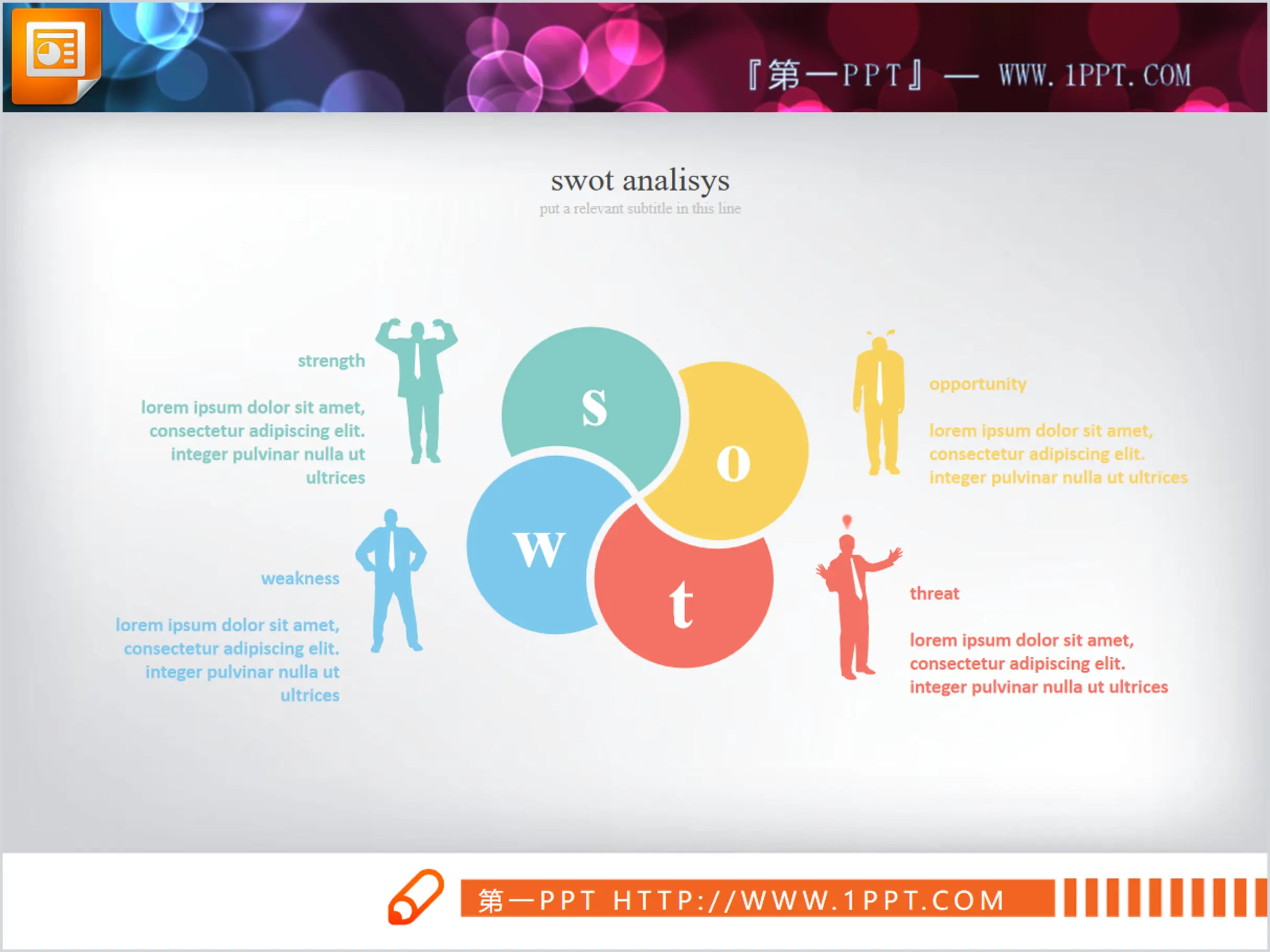 Tableau d'analyse SWOT en couleurs élégantes