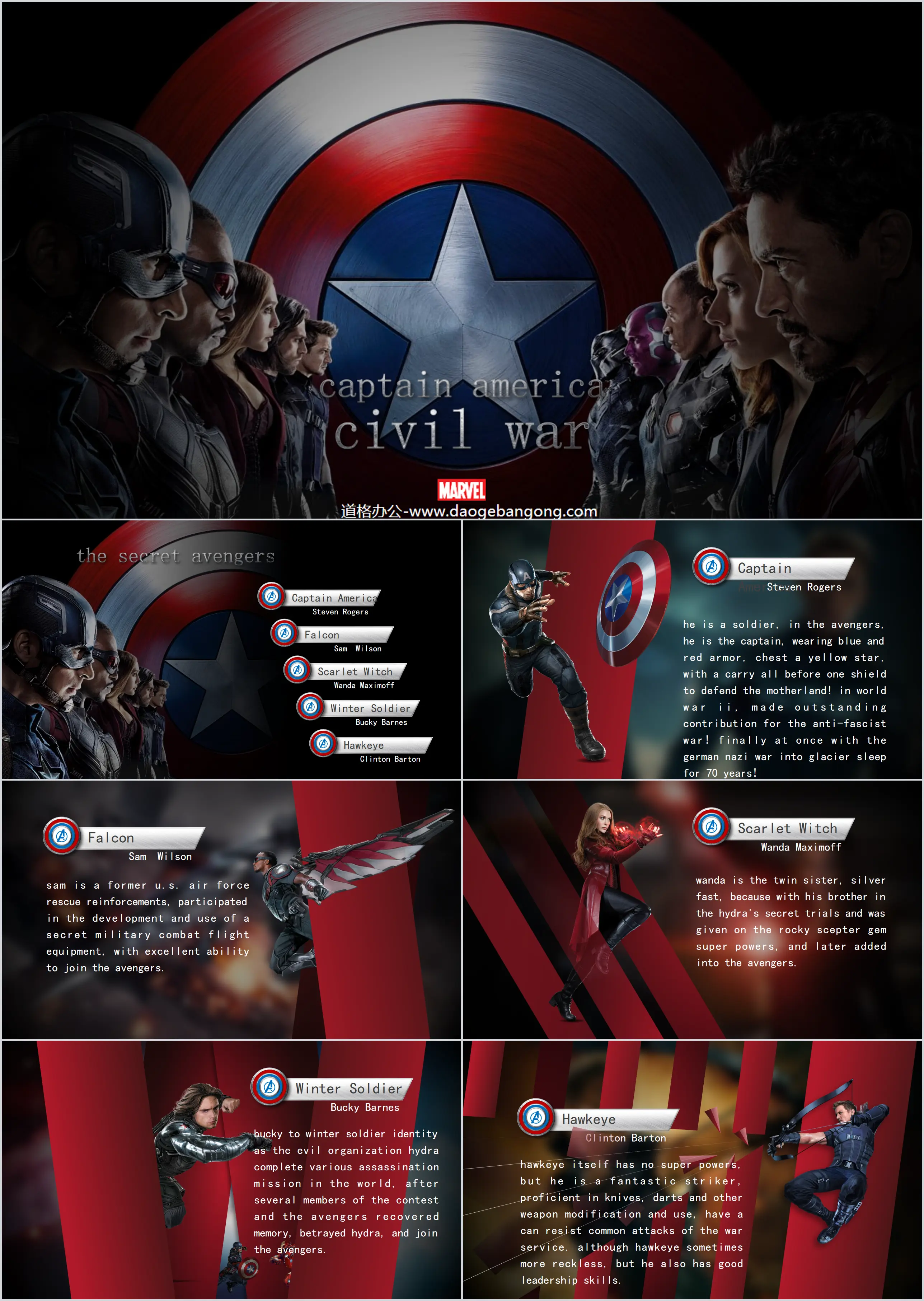 Civil War Secret Avengers PPT Template