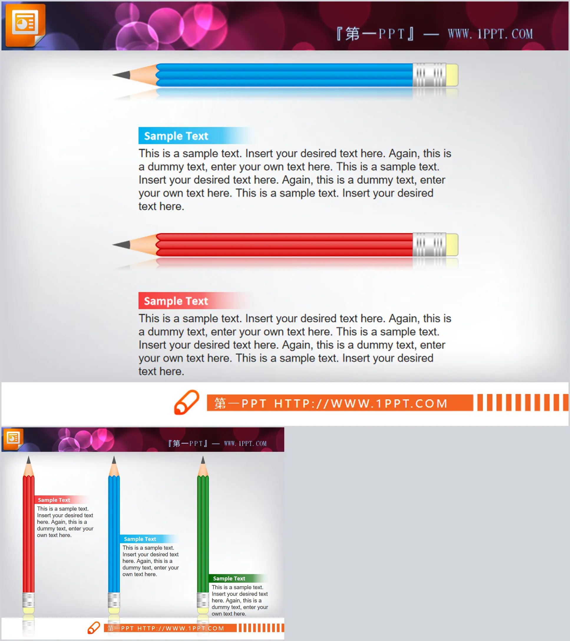 Crayons de couleur Diapositives de présentation Graphiques