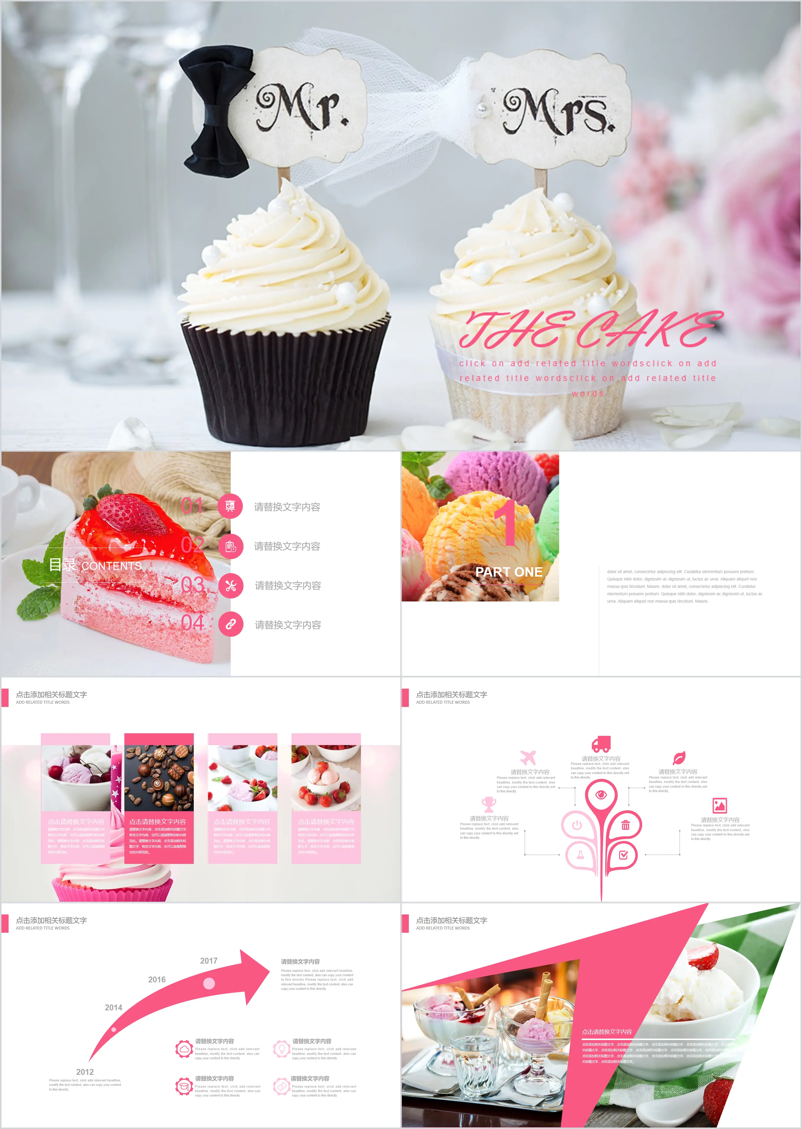 Cuisine Slideshow Template Free Download for Creamy Dessert Cake Background