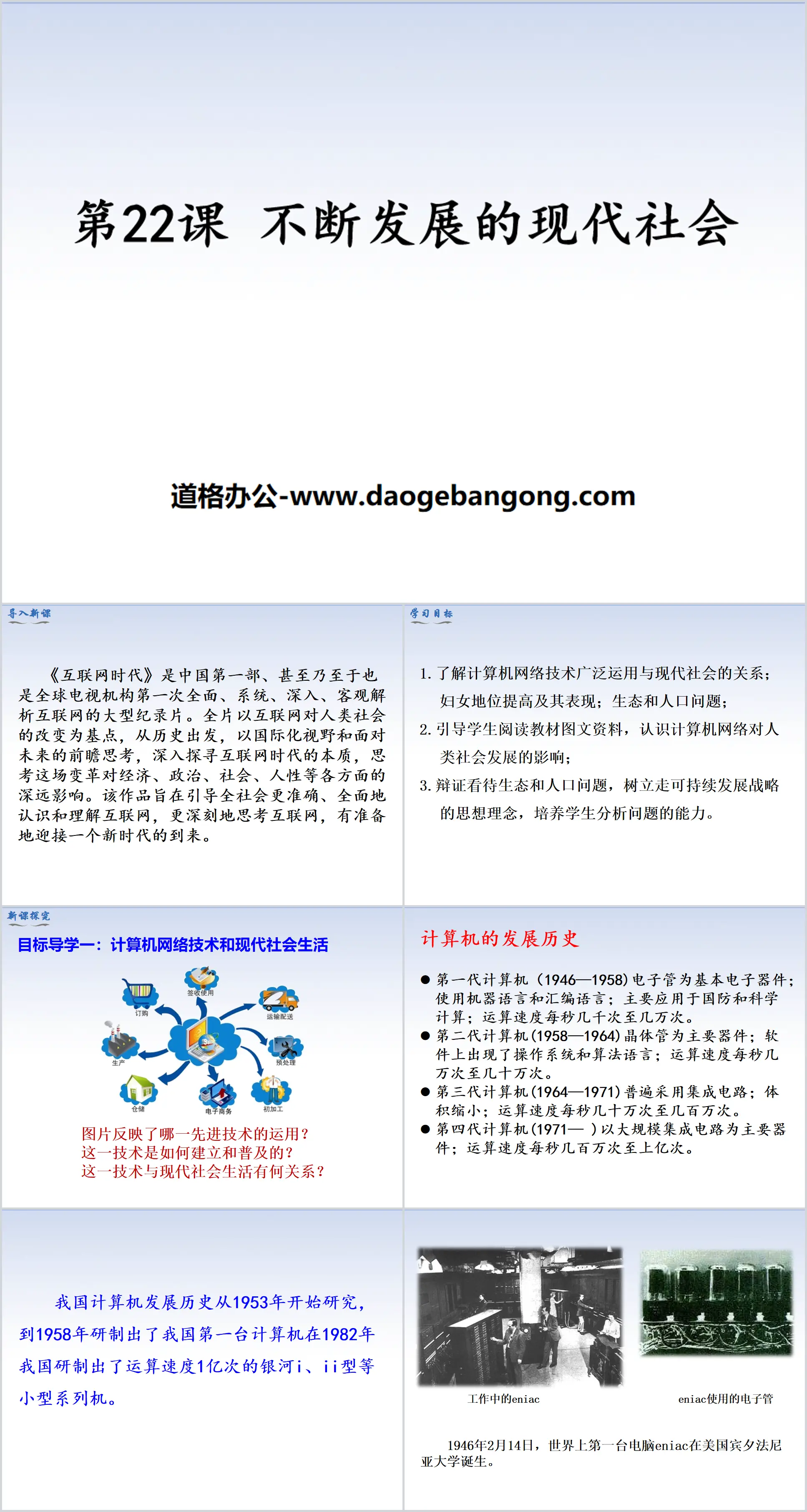 《不断发展的现代社会》PPT下载
