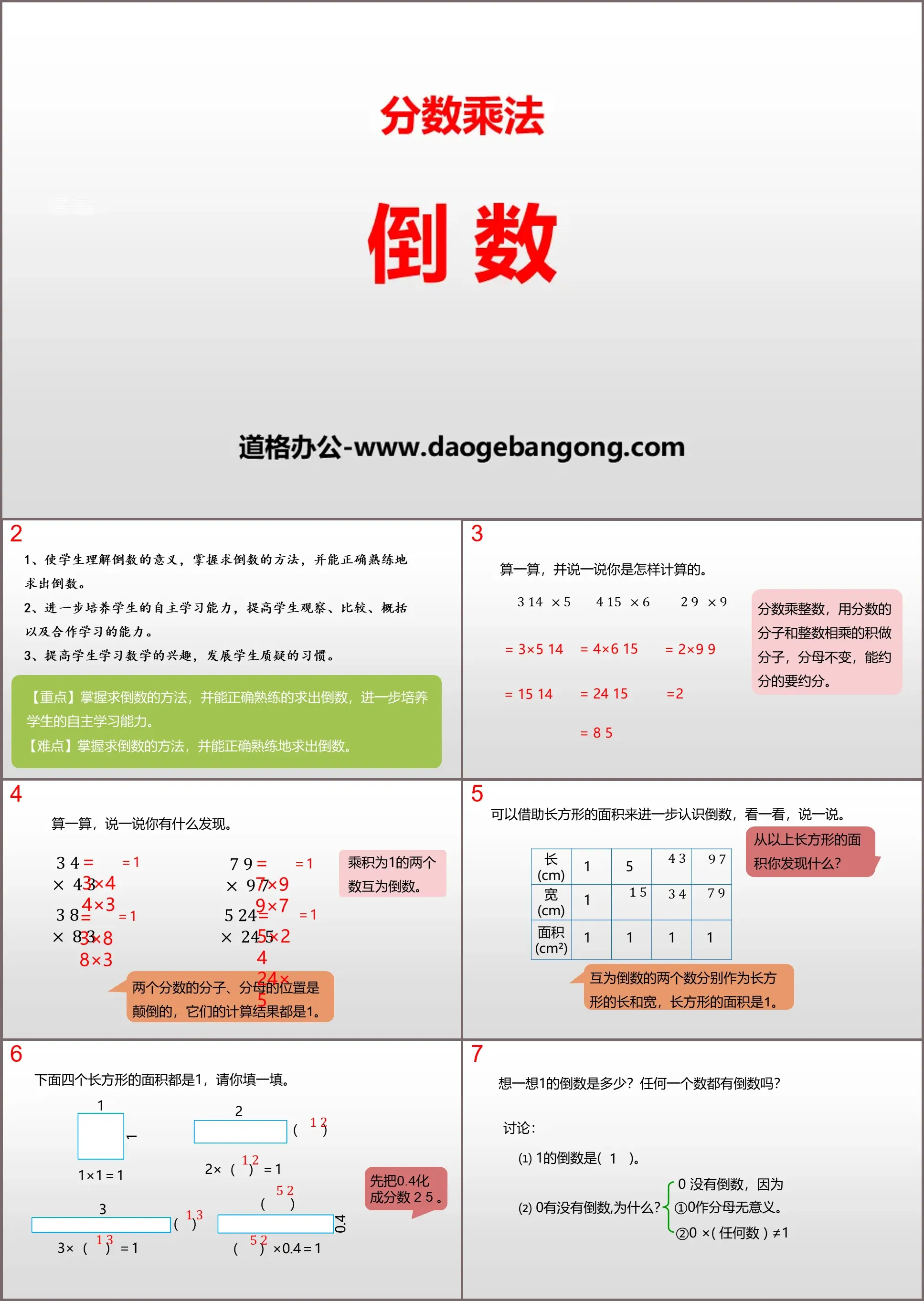 "Reciprocal" Fraction Multiplication PPT