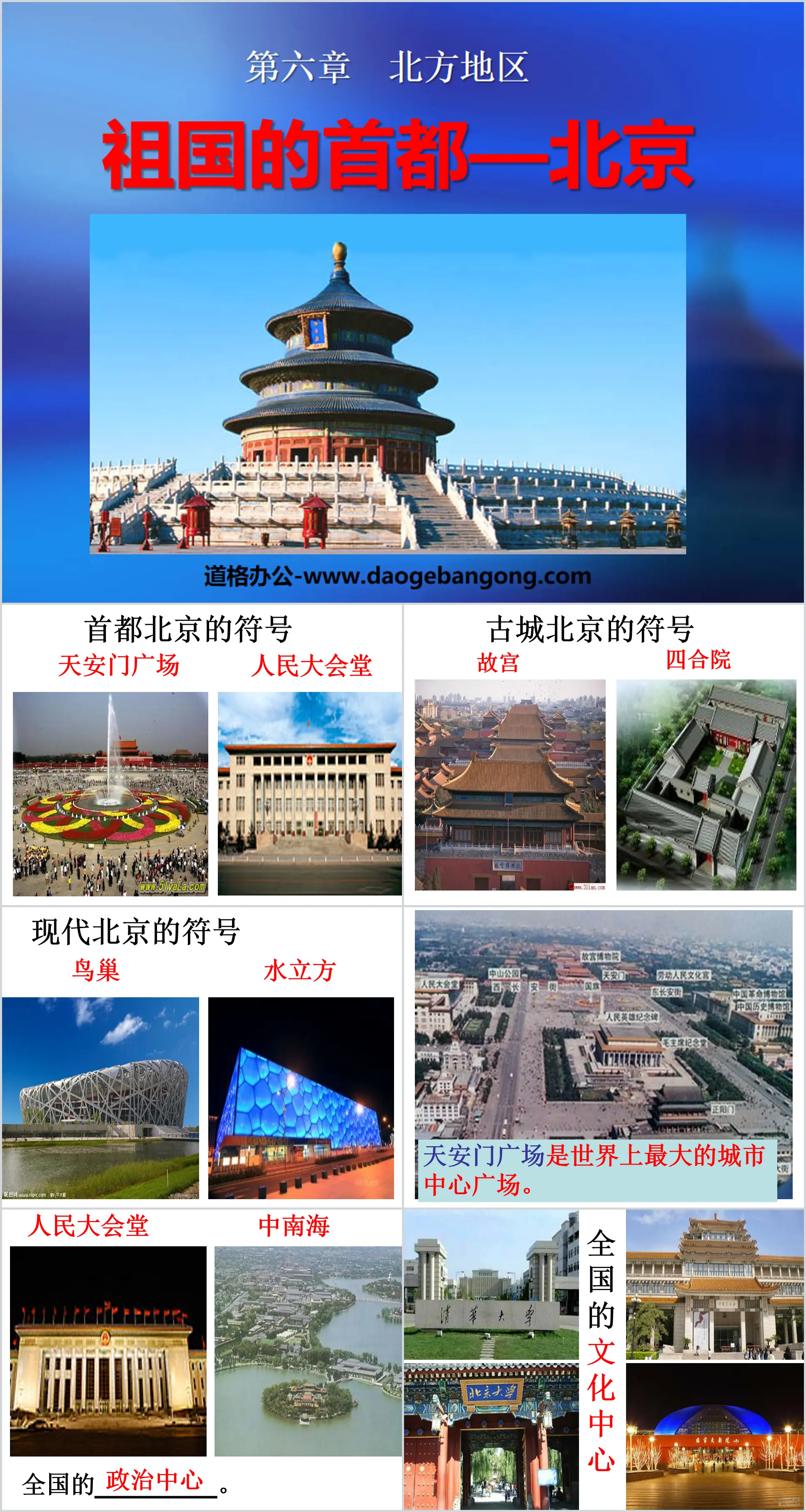 "The Capital of the Motherland - Beijing" Northern Region PPT Courseware 2