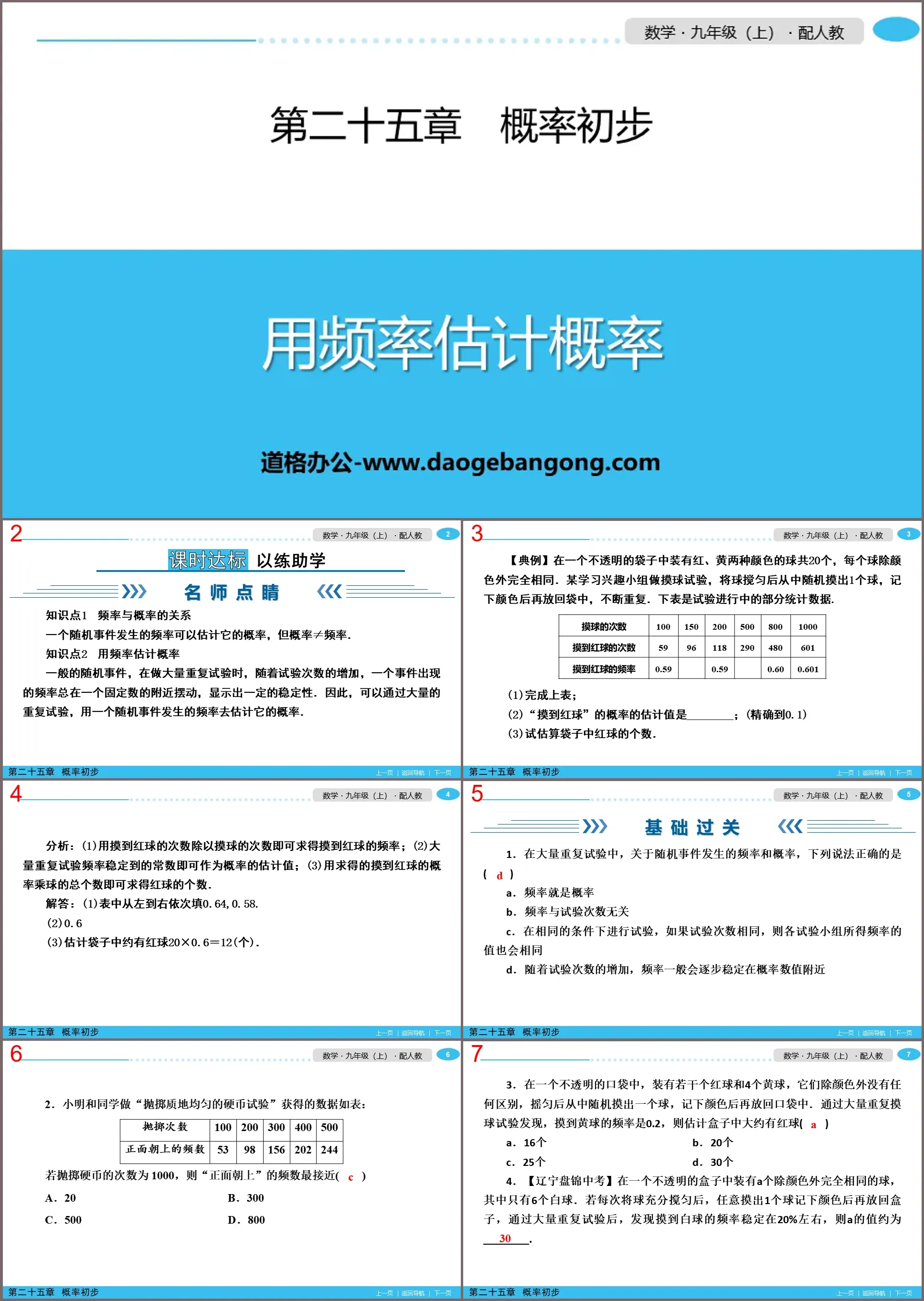 "Estimating Probability Using Frequency" Probability Preliminary PPT