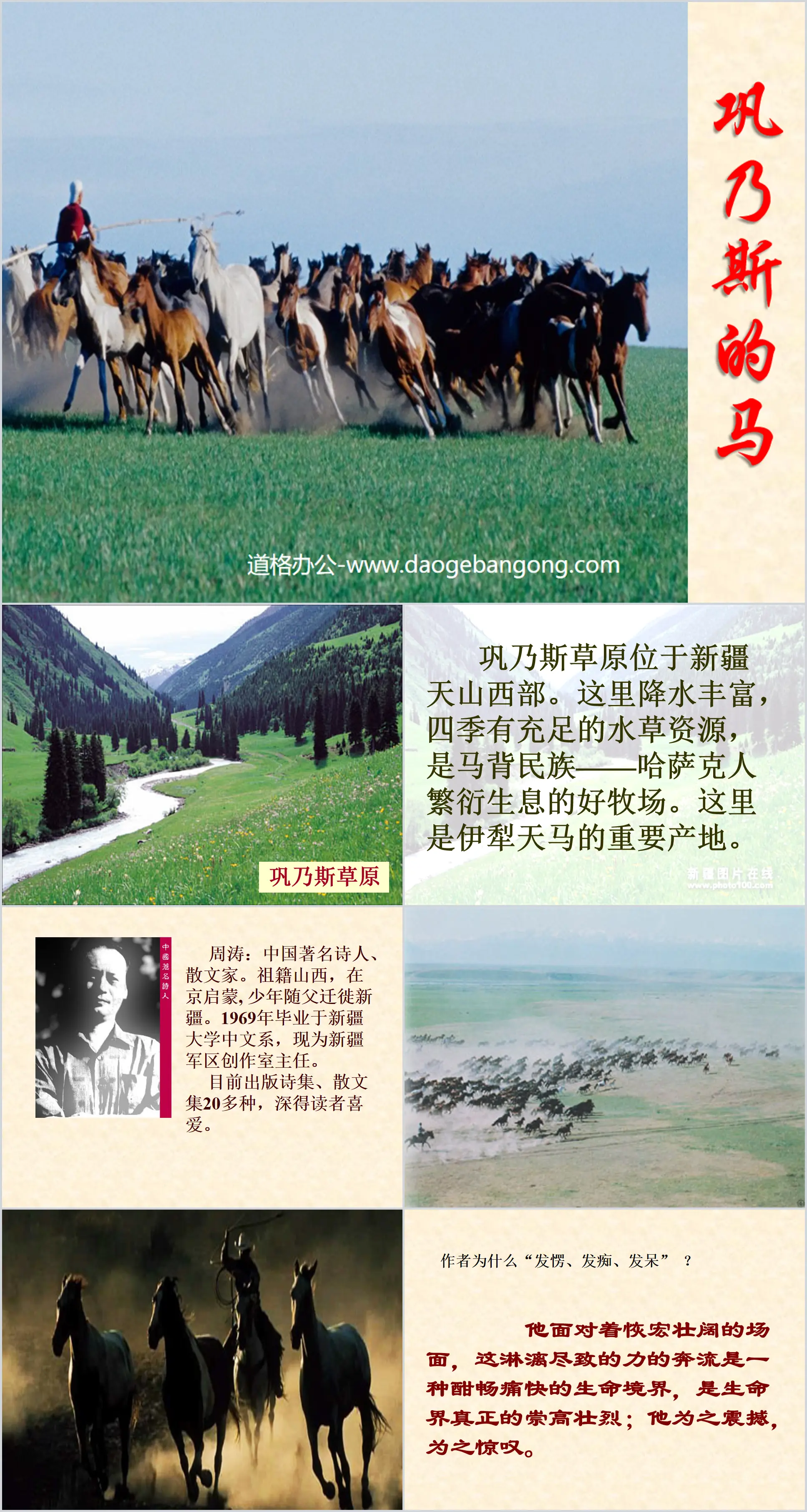 "Gong Naisi's Horse" PPT courseware