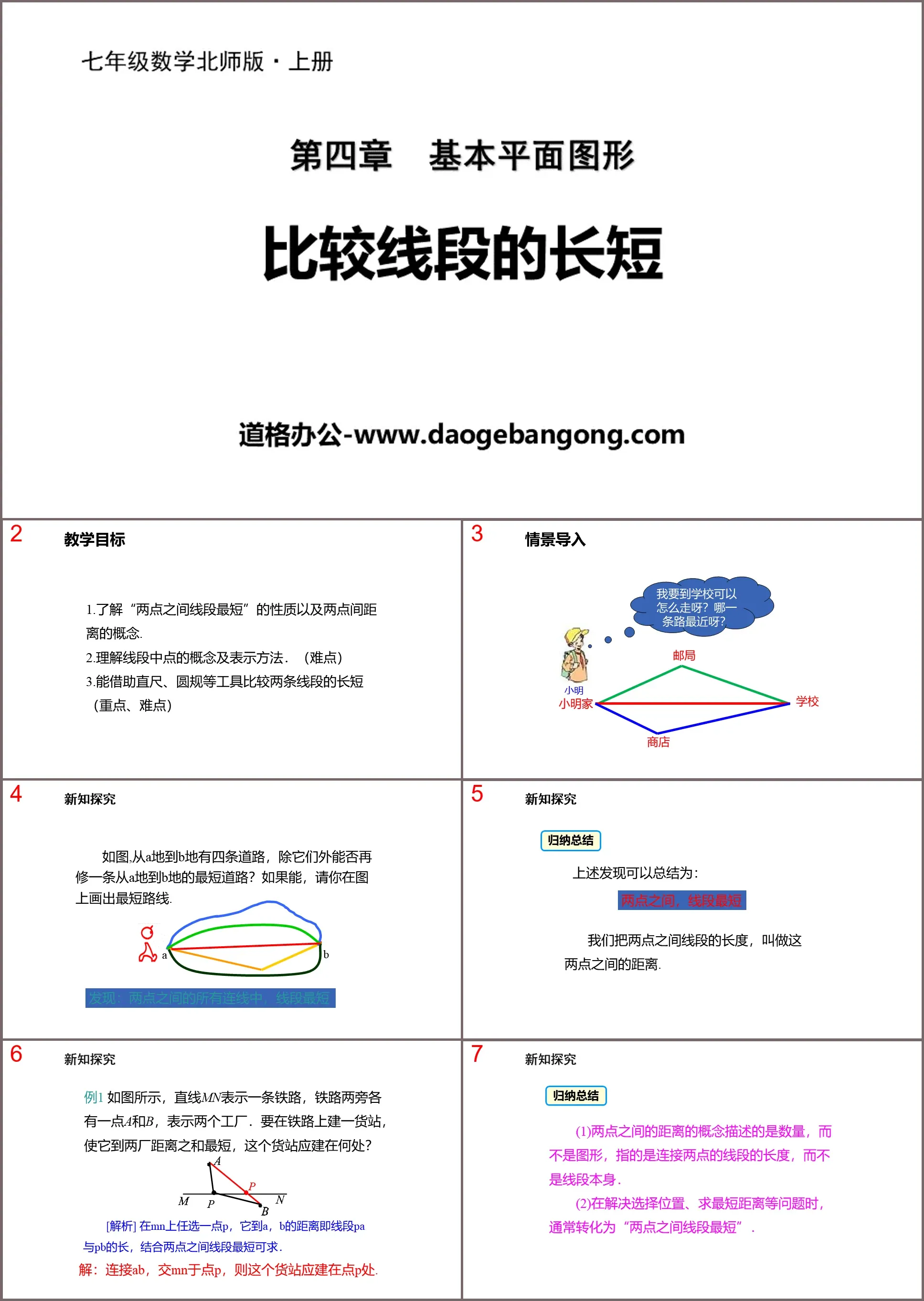 《比较线段的长短》基本平面图形PPT下载