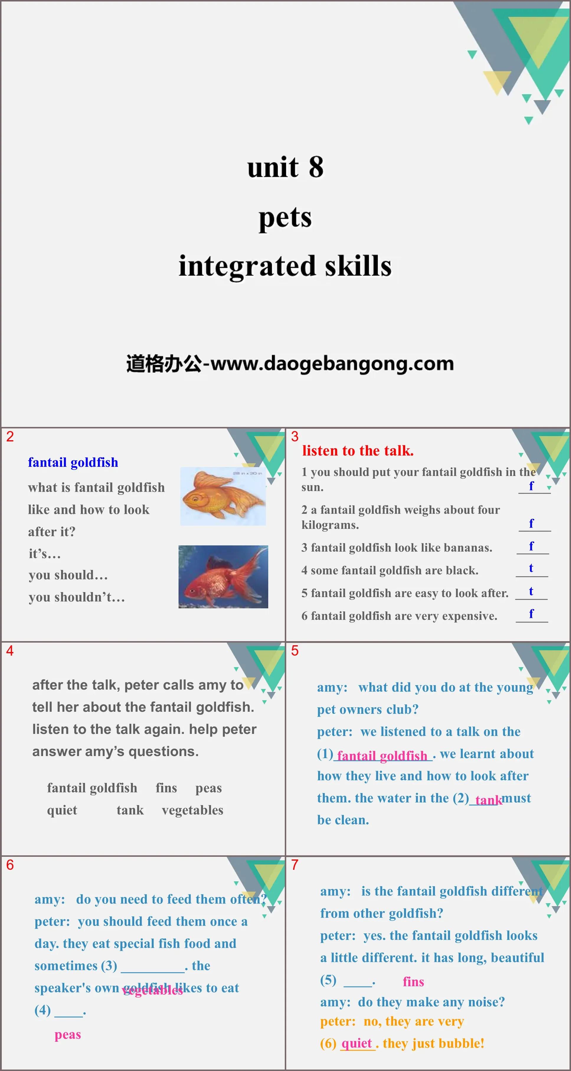 《Pets》Integrated skillsPPT